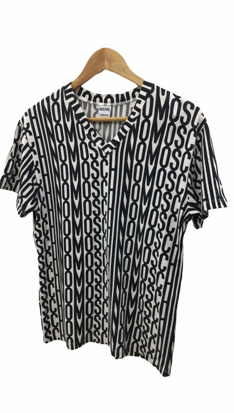 Moschino 90’s full print logo tee / palace denim print inspiration Size US M / EU 48-50 / 2 - 2 Thumbnail
