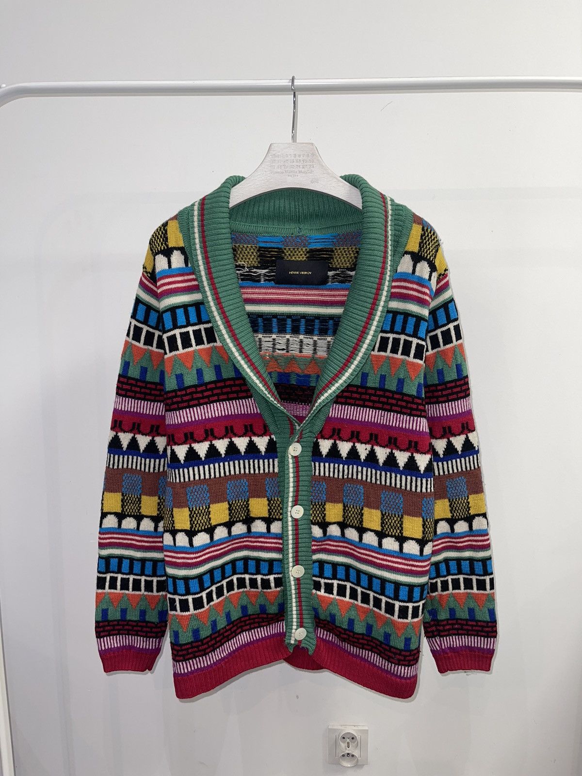 Henrik Vibskov Abstract Handknit Distressed Wool Sweater