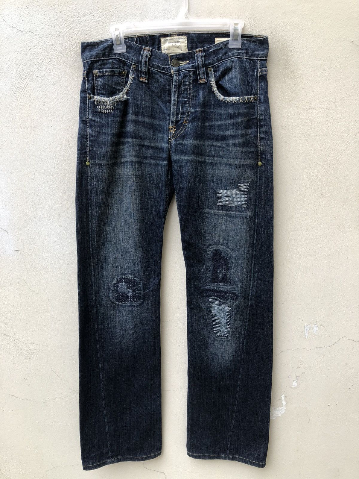 Jimmy Taverniti Taverniti Fonda 17 Distressed Denim Jeans Size US 30 / EU 46 - 6 Thumbnail