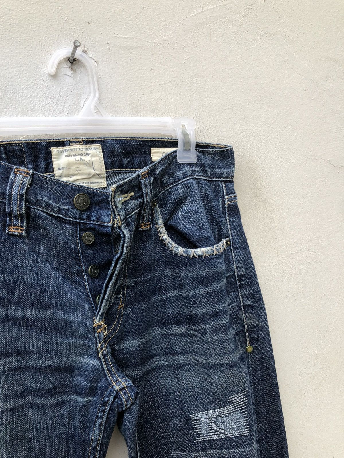 Jimmy Taverniti Taverniti Fonda 17 Distressed Denim Jeans Size US 30 / EU 46 - 9 Thumbnail