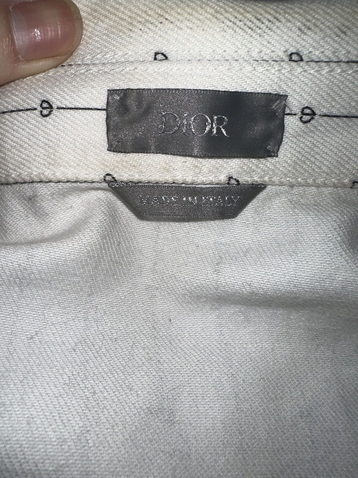 Dior Dior White Pinstriped 'CD Heart' Overshirt Size US M / EU 48-50 / 2 - 3 Thumbnail