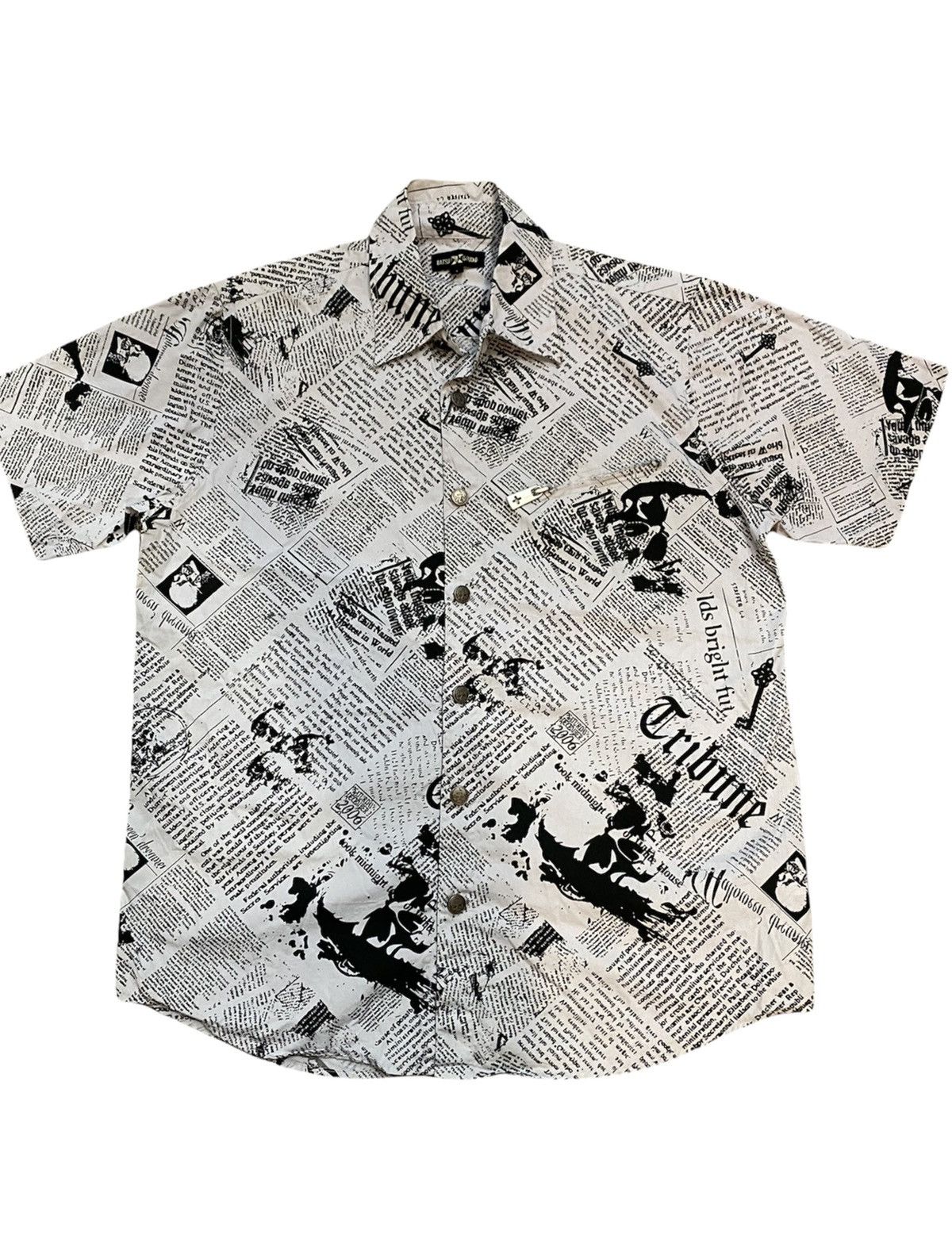 2006 BA.TSU studio japan newspaper skull print