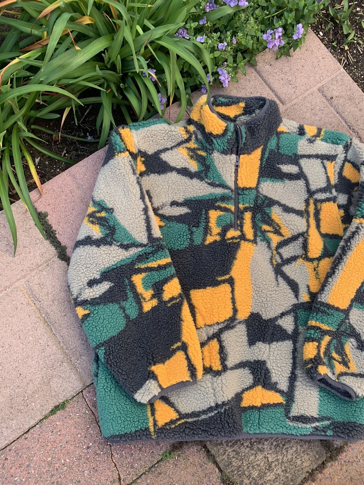 Stussy RARE GRAIL Stussy geometric block fleece pullover Size US M / EU 48-50 / 2 - 2 Thumbnail