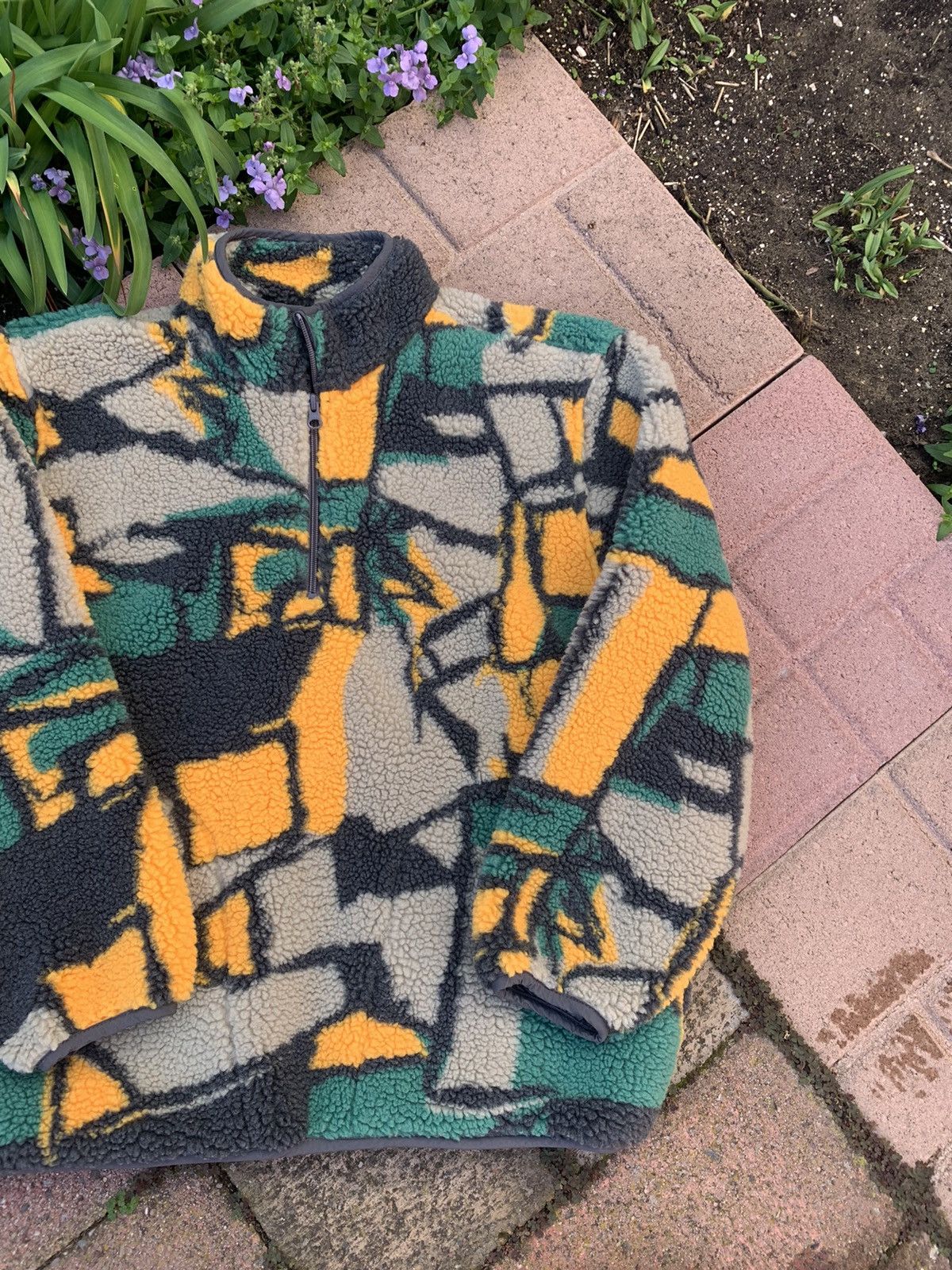 Stussy RARE GRAIL Stussy geometric block fleece pullover Size US M / EU 48-50 / 2 - 3 Thumbnail