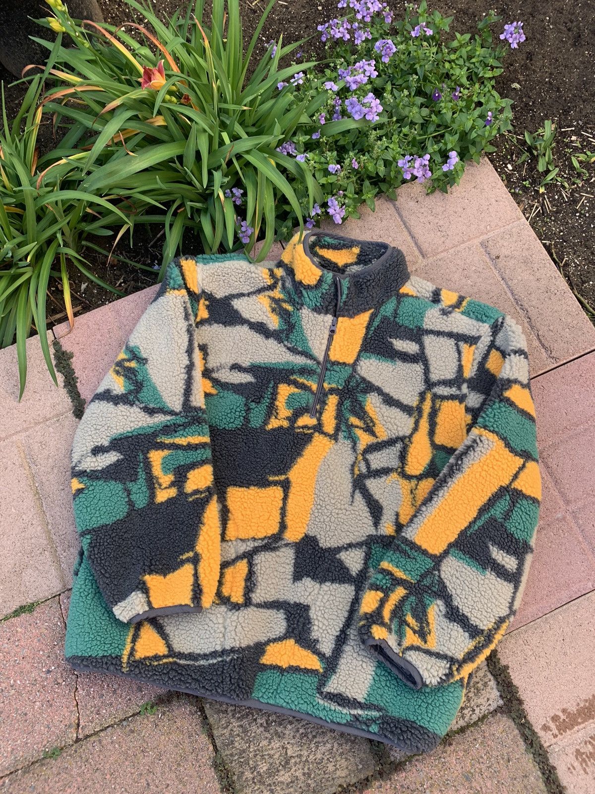 Stussy RARE GRAIL Stussy geometric block fleece pullover Size US M / EU 48-50 / 2 - 4 Thumbnail