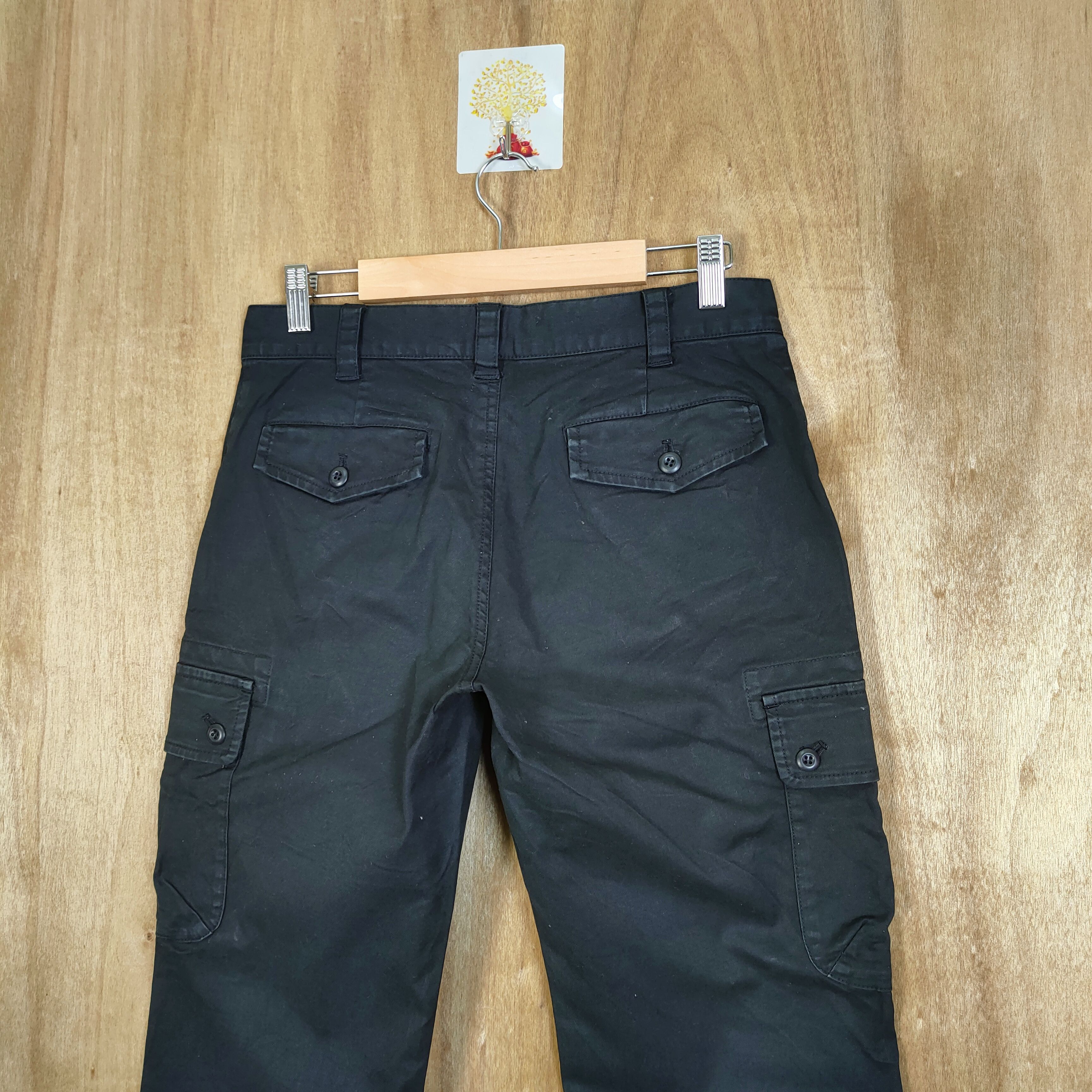 Japanese Brand NOBLE BLACK CARGO PANTS Size US 30 / EU 46 - 6 Thumbnail