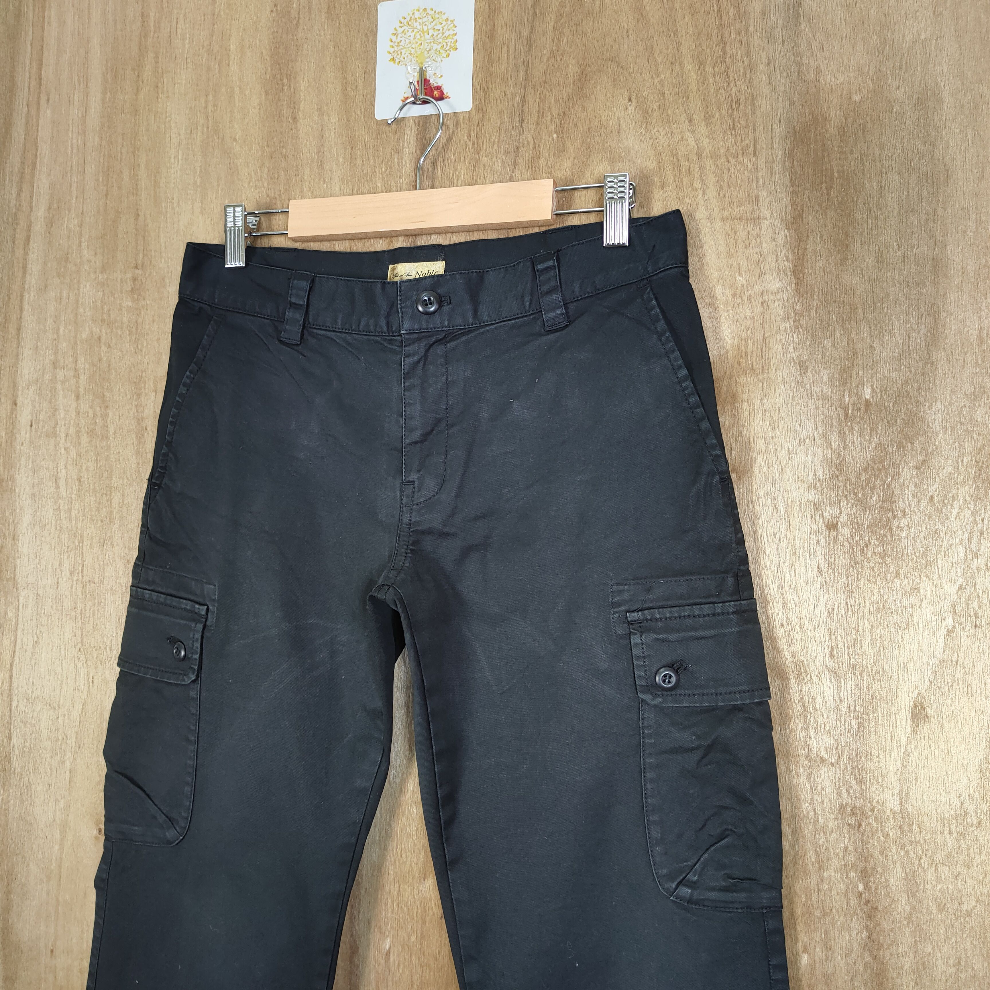 Japanese Brand NOBLE BLACK CARGO PANTS Size US 30 / EU 46 - 3 Thumbnail