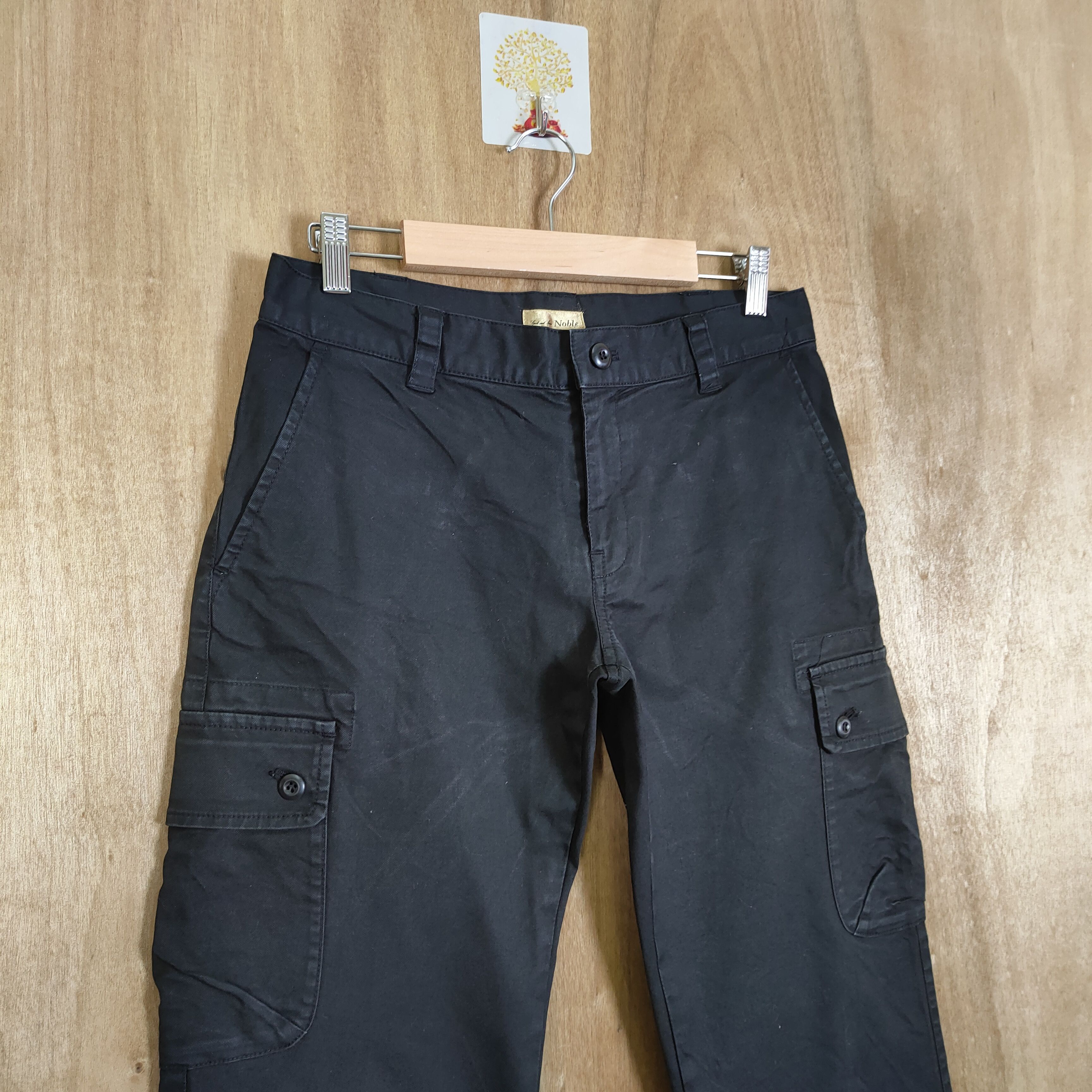 Japanese Brand NOBLE BLACK CARGO PANTS Size US 30 / EU 46 - 2 Thumbnail