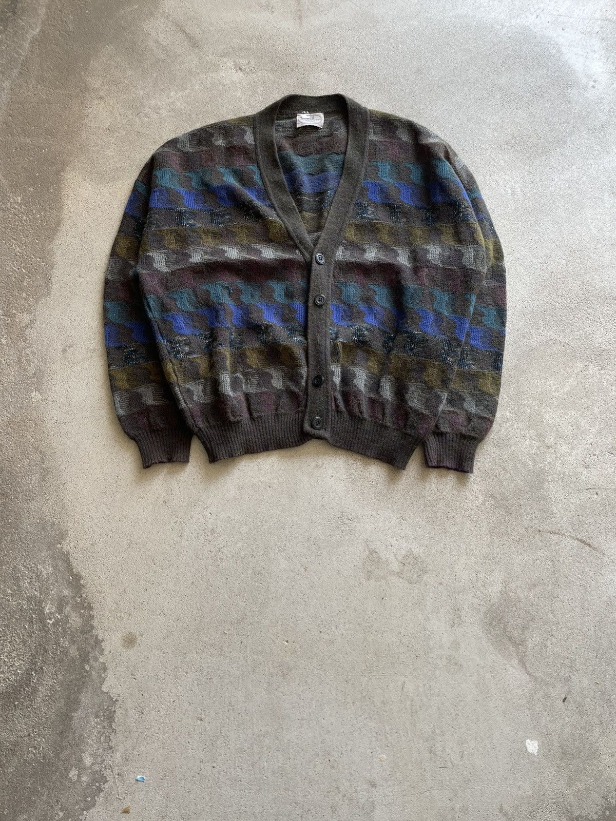 Vintage Crazy Knit Mohair Blend Cardigan