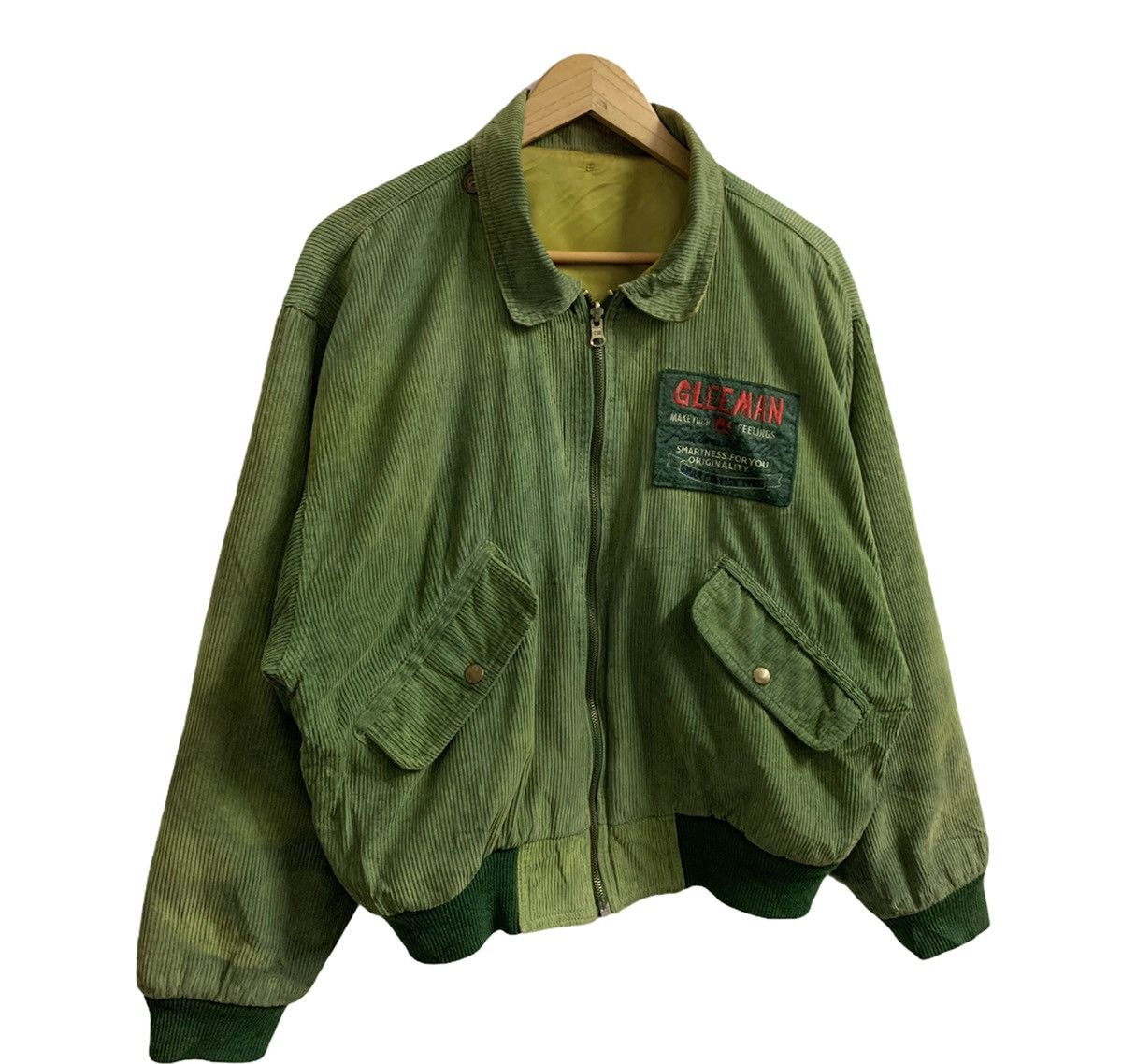 Japanese Brand Gleeman Corduroy Reversible Bomber Jacket Size US M / EU 48-50 / 2 - 2 Thumbnail
