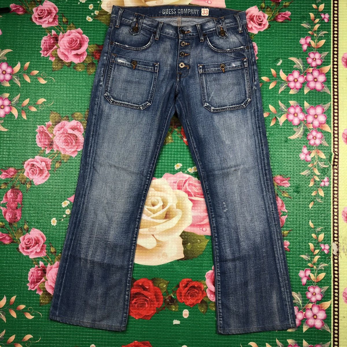 Guess × Vintage Vintage GUESS tactical pocket bootcut flare jeans Size US 35 - 1 Thumbnail