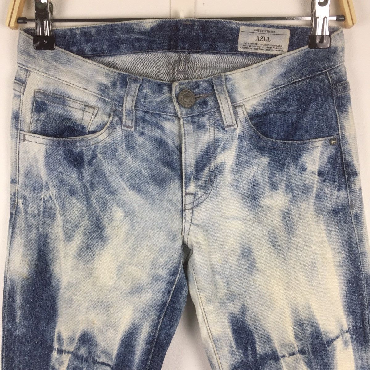 Japanese Brand × Vintage Vintage azul by moussy skinny leg tie dye like skeleton Size 28" / US 6 / IT 42 - 4 Thumbnail