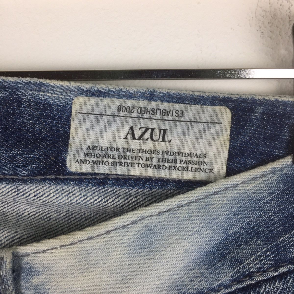Japanese Brand × Vintage Vintage azul by moussy skinny leg tie dye like skeleton Size 28" / US 6 / IT 42 - 5 Thumbnail