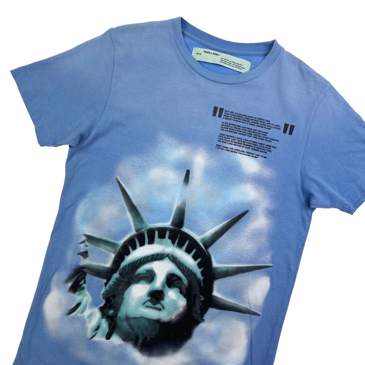 image of Off White Off-White Statue Of Liberty Blue T Shirt, Men's (Size XS)