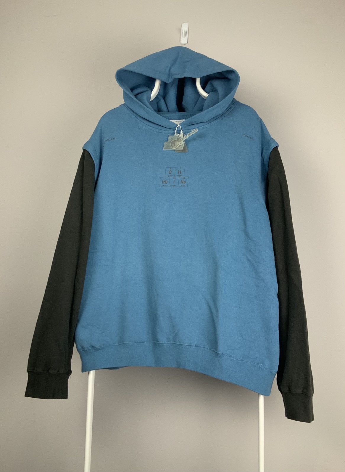 image of C2H4 Number (N)Ine Musician Hoodie Sweatshirt Blue Gray L, Men's (Size Large)