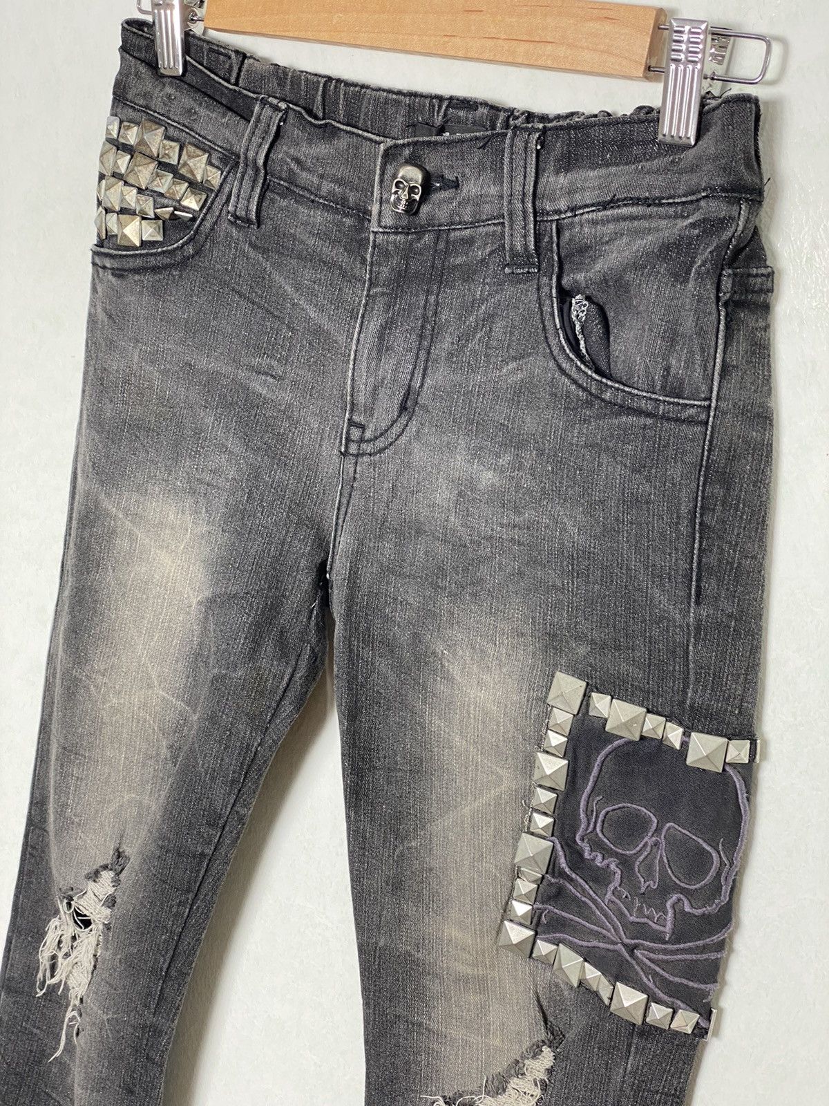 Japanese Brand Vintage Gladnews Chrome Skulls Hearts Denim Size 27" / US 4 / IT 40 - 6 Thumbnail