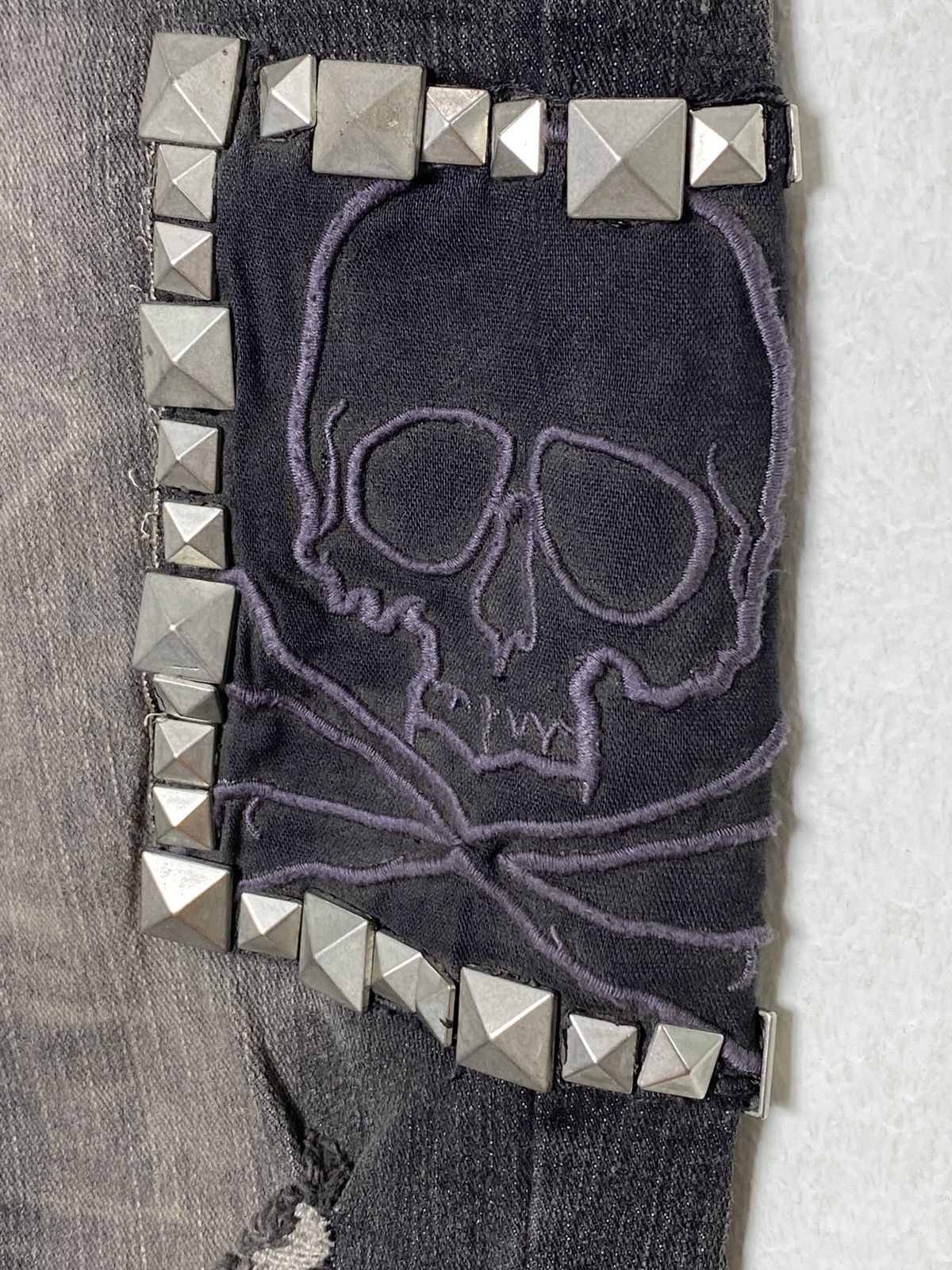 Japanese Brand Vintage Gladnews Chrome Skulls Hearts Denim Size 27" / US 4 / IT 40 - 9 Thumbnail