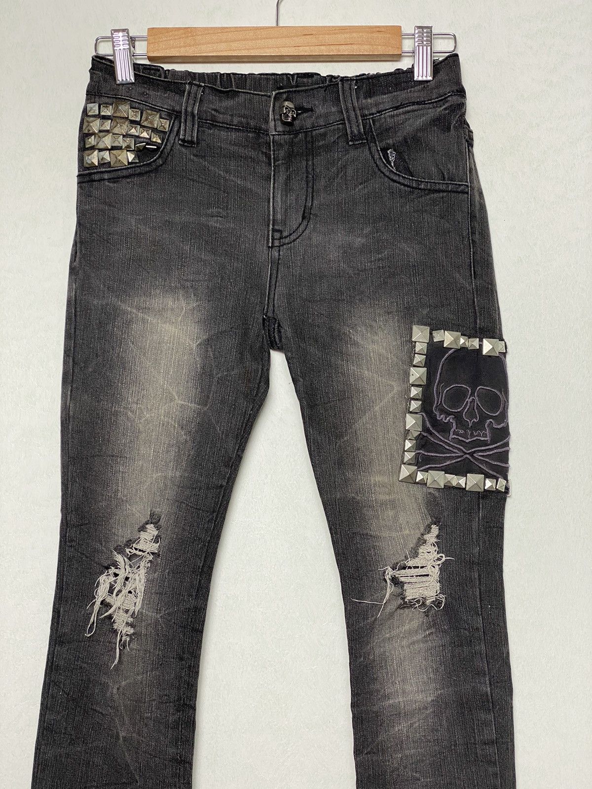 Japanese Brand Vintage Gladnews Chrome Skulls Hearts Denim Size 27" / US 4 / IT 40 - 4 Thumbnail
