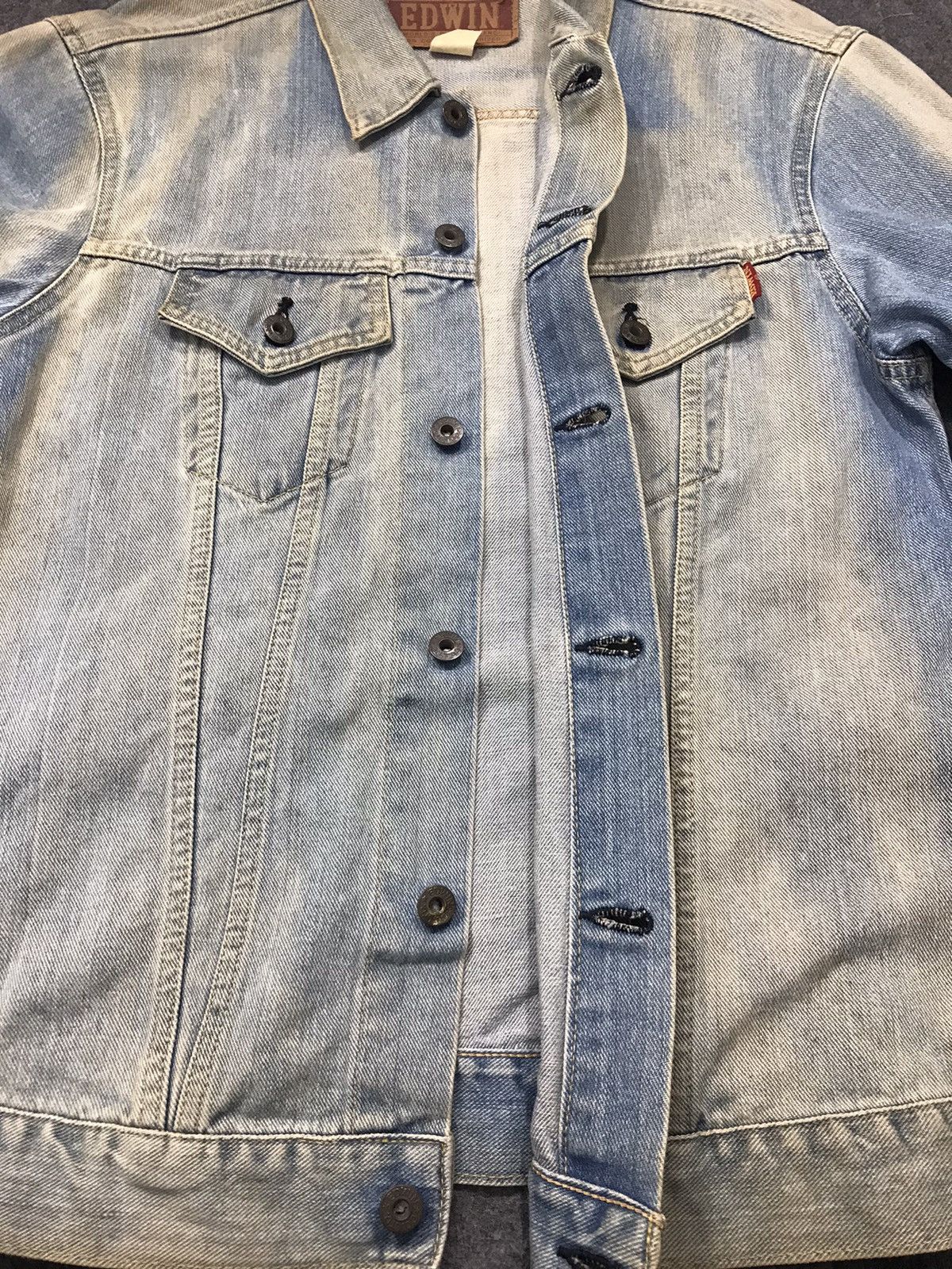 Edwin × Vintage Vintage Edwin Faded Colour Distressed Jacket Jeans Size US L / EU 52-54 / 3 - 8 Thumbnail