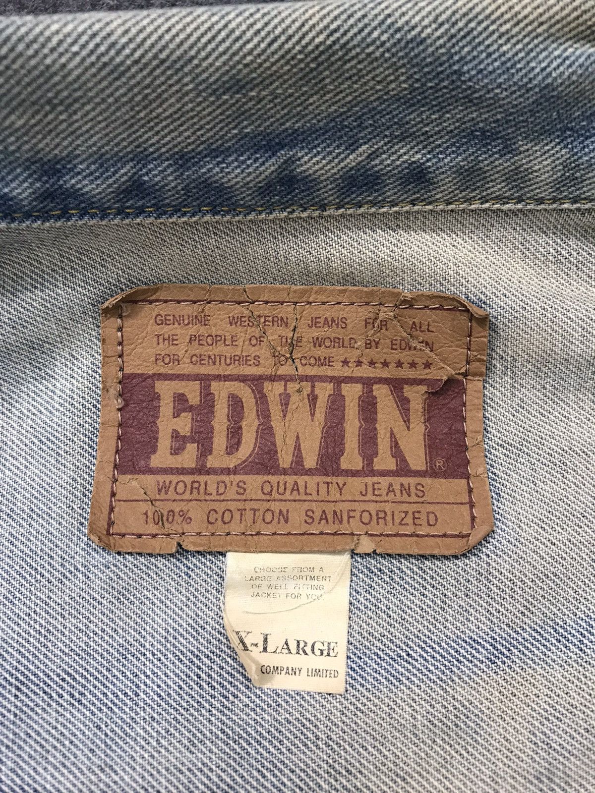 Edwin × Vintage Vintage Edwin Faded Colour Distressed Jacket Jeans Size US L / EU 52-54 / 3 - 10 Thumbnail