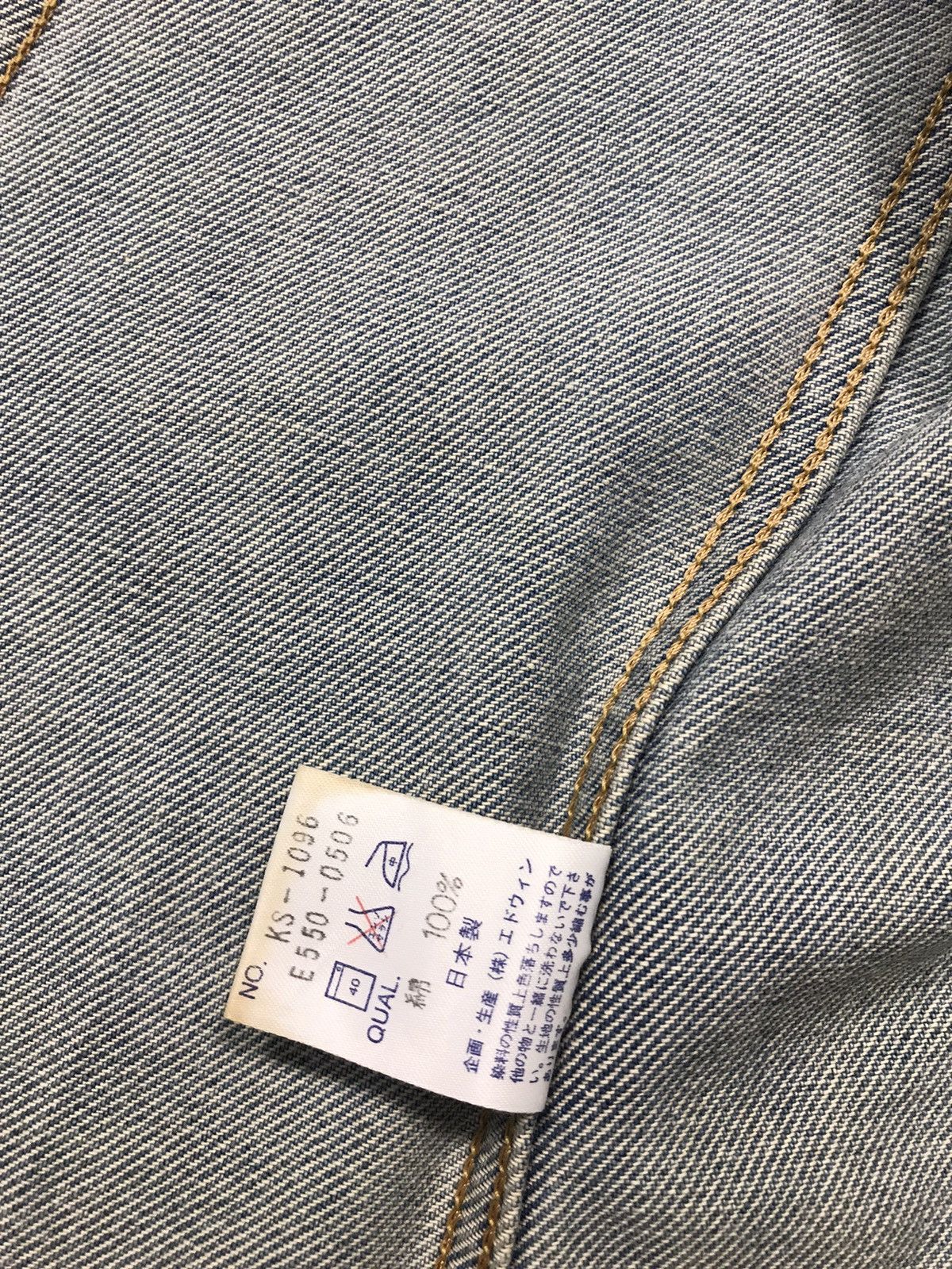Edwin × Vintage Vintage Edwin Faded Colour Distressed Jacket Jeans Size US L / EU 52-54 / 3 - 12 Thumbnail