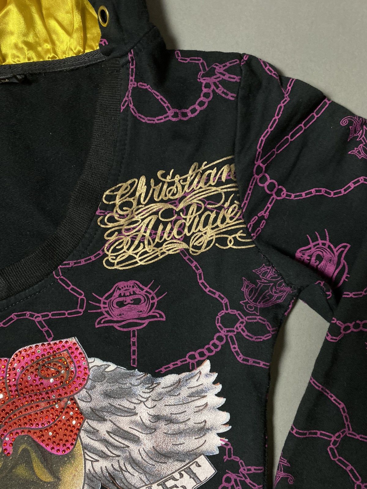 Ed Hardy Christian Audigier vintage black hoodie