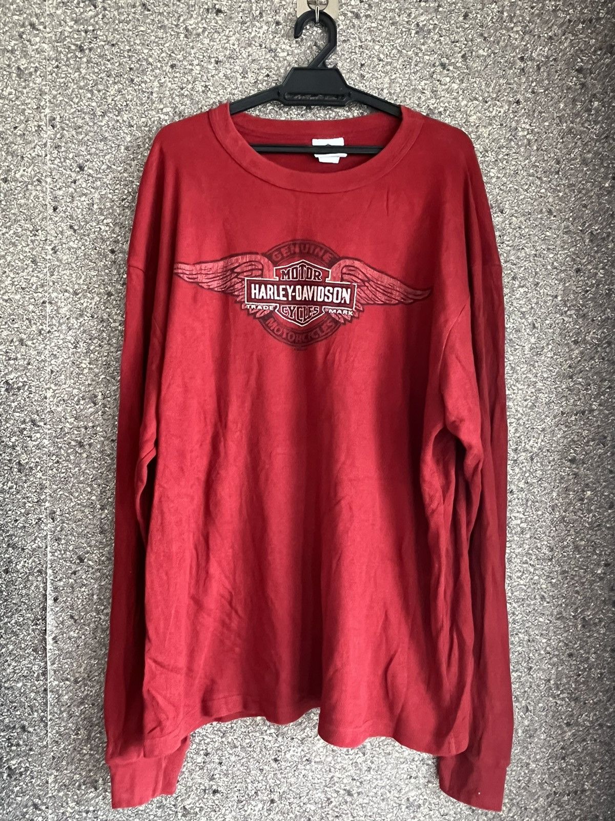 image of Vintage Harley Davidson Ft59 in Maroon, Men's (Size XL)