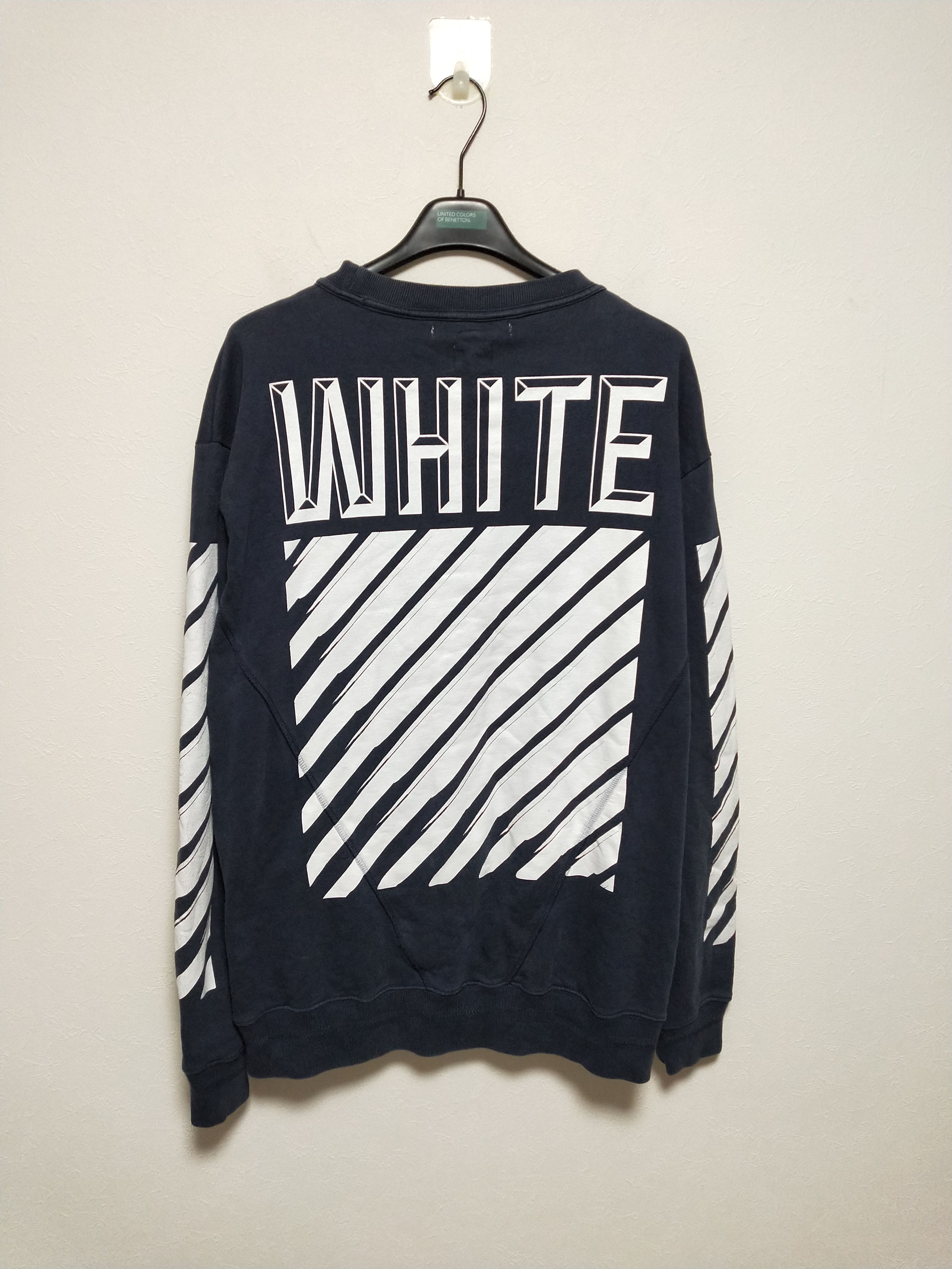 Pre-owned Off-white 3d Diagonal Sweatshirt In Navy