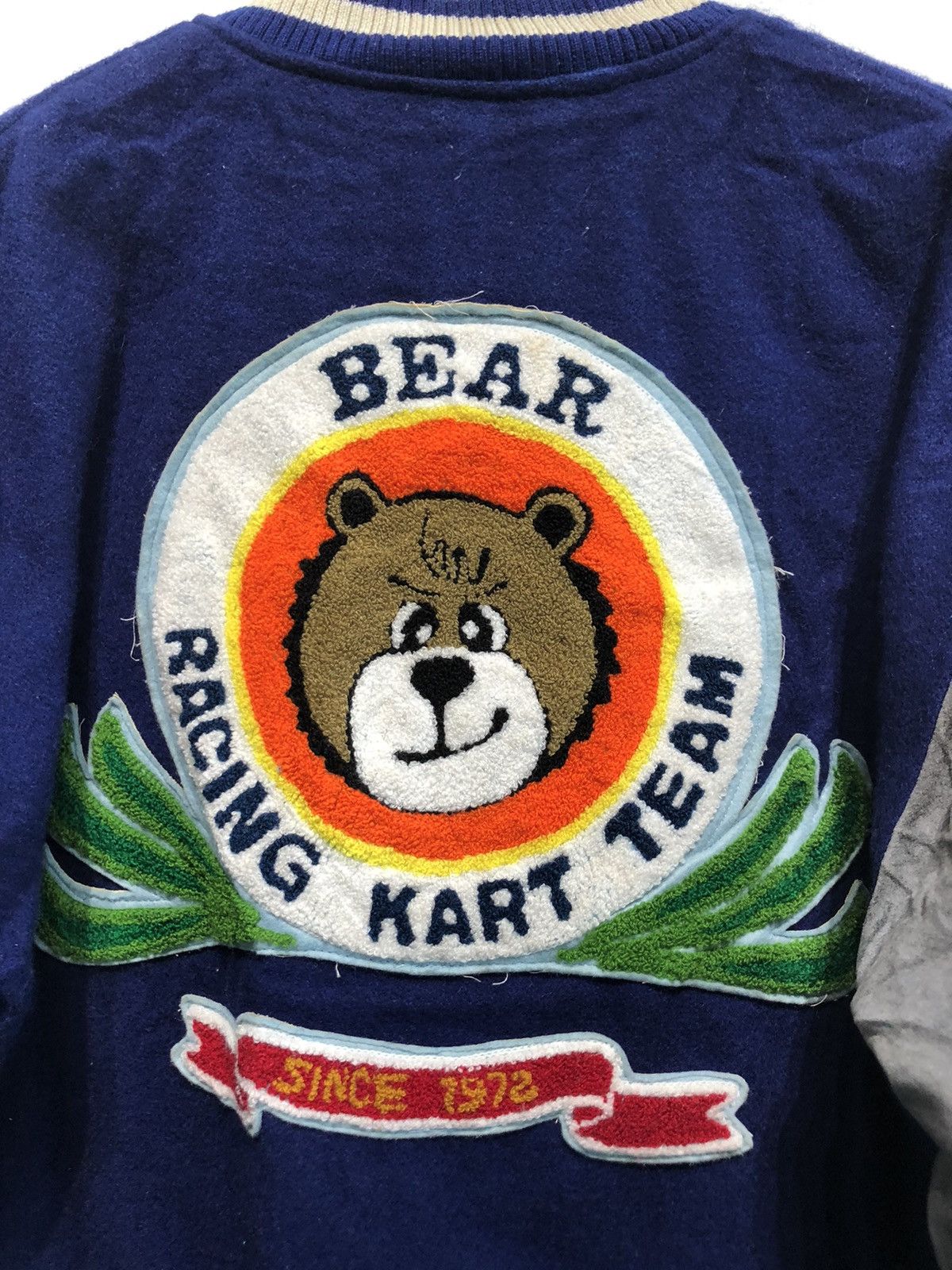 Vintage Bear Racing Kart Team Varsity Jacket Size US L / EU 52-54 / 3 - 5 Thumbnail