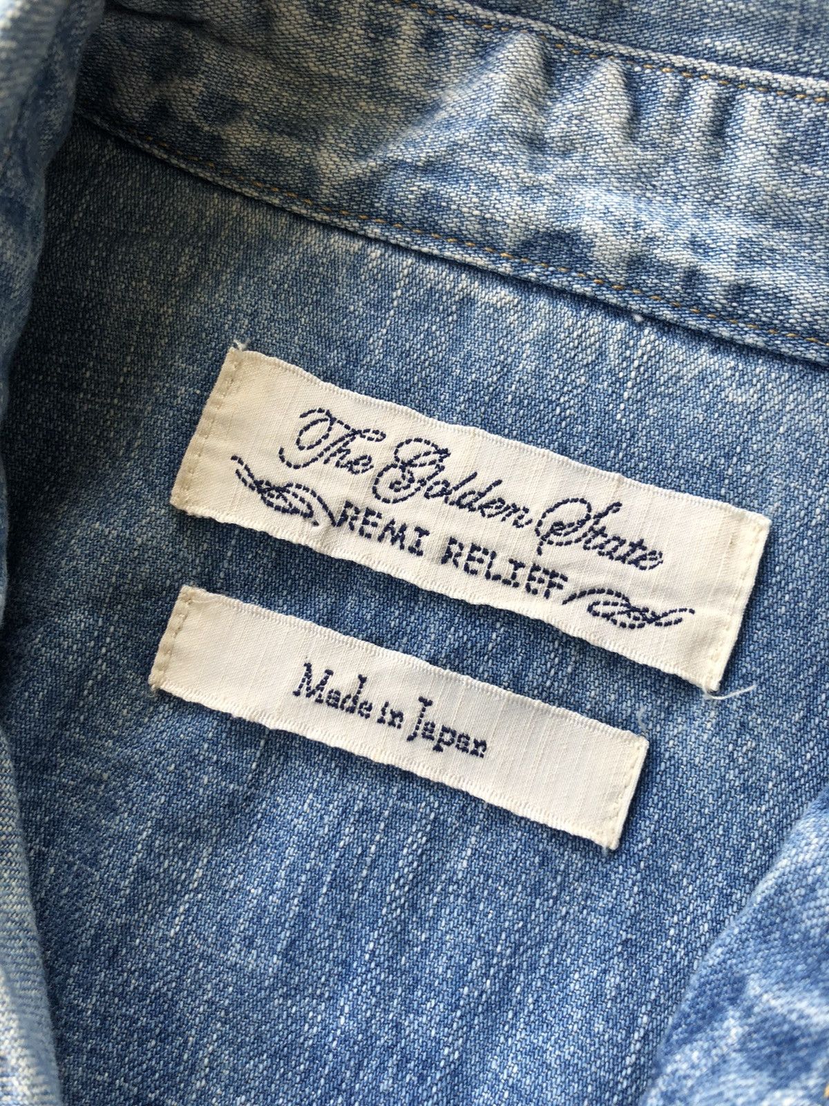 Remi Relief GRAIL🔥Remi Relief 🇯🇵 Rockabilly Western Denim Shirt Size US S / EU 44-46 / 1 - 5 Thumbnail
