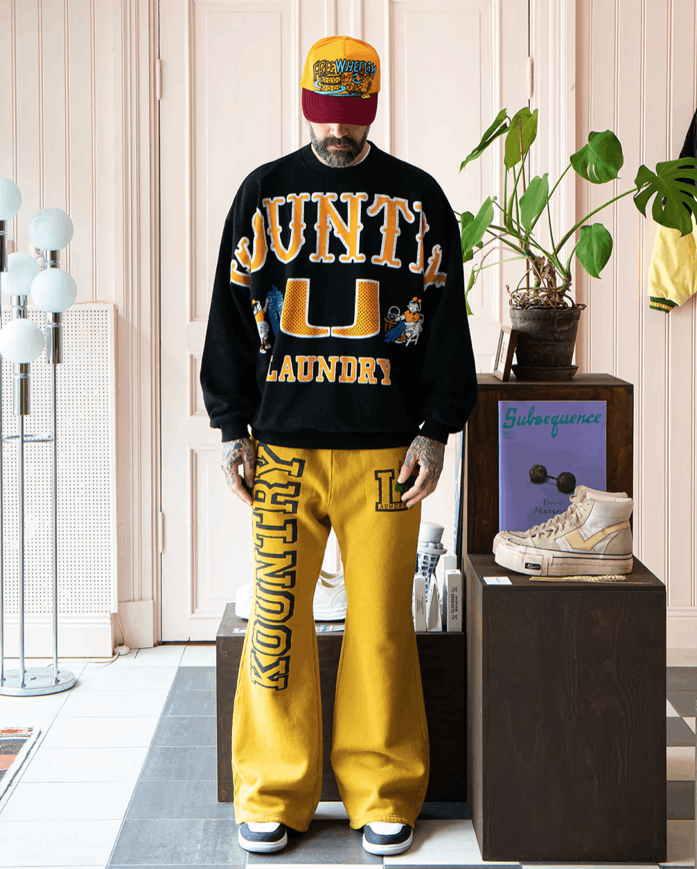 Kapital × Kapital Kountry Kapital Napped Lining Flare Kountry Sweatpants (Mustard) Size US 34 / EU 50 - 2 Thumbnail
