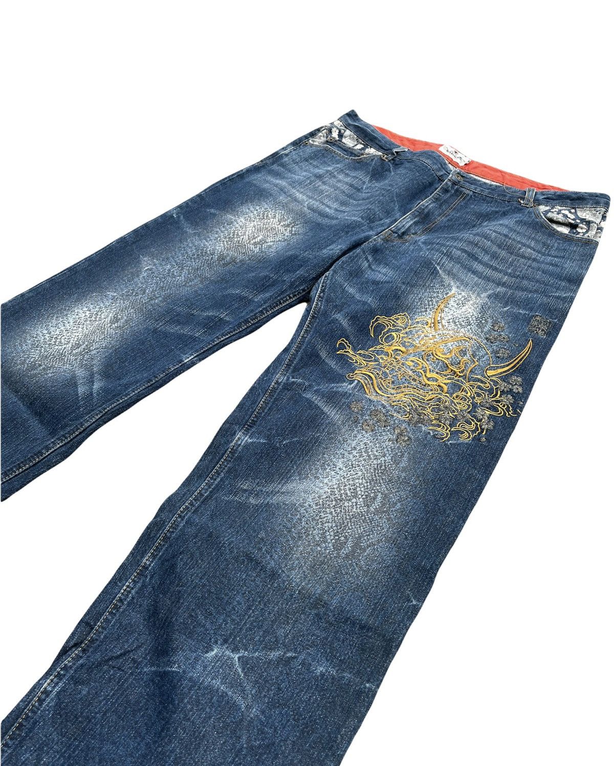If Six Was Nine Karakuri Tamashi Multi pocket Denim Size US 39 - 3 Thumbnail