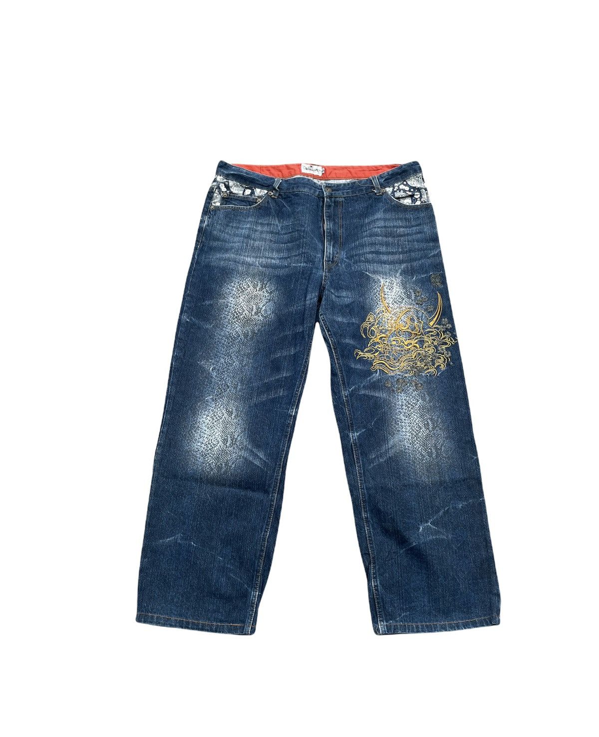 If Six Was Nine Karakuri Tamashi Multi pocket Denim Size US 39 - 2 Thumbnail