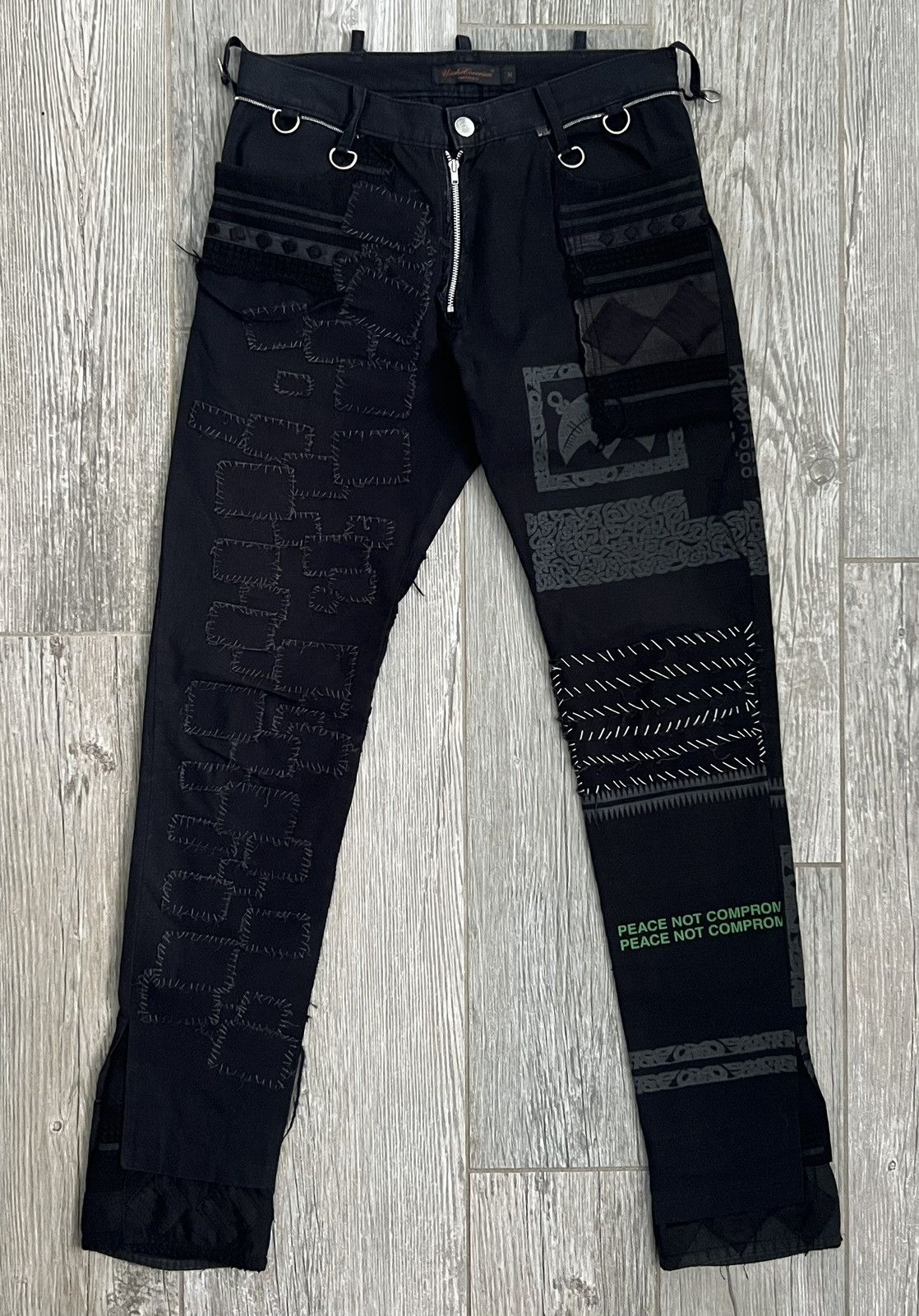 image of Ss2003 Undercover Scab Peacenot Compromise Hybrid Pants in Black, Men's (Size 30)