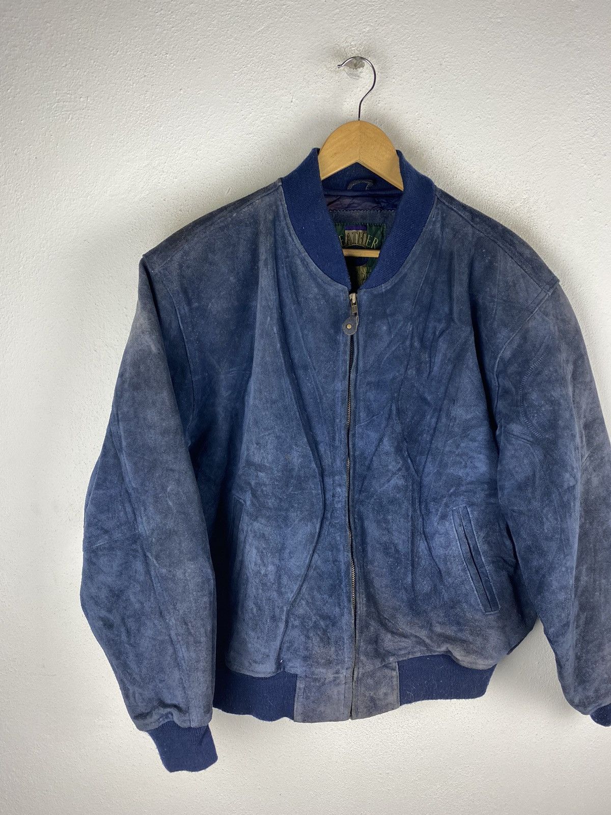 Vintage VINTAGE SUEDE LEATHER BOMBER JACKET Size US L / EU 52-54 / 3 - 4 Thumbnail