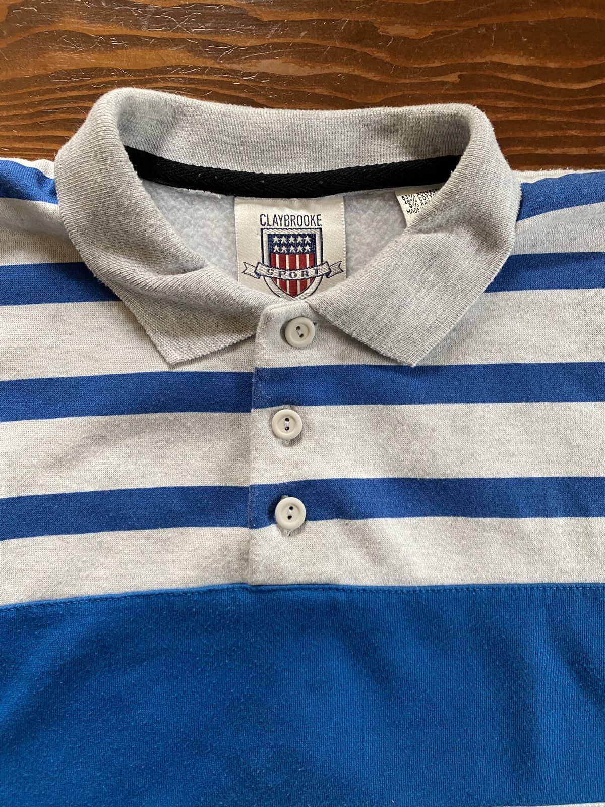 Vintage Vintage 90’s Claybrooke Striped Polo Sweatshirt Size US L / EU 52-54 / 3 - 3 Thumbnail