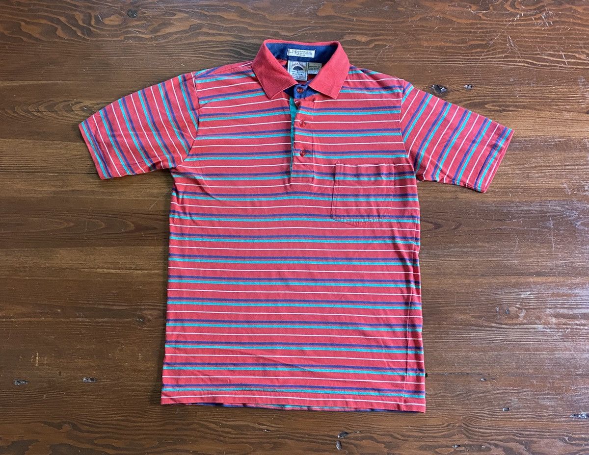 Vintage Vintage 80’s Manhattan Striped Pocket Polo Size US S / EU 44-46 / 1 - 1 Thumbnail