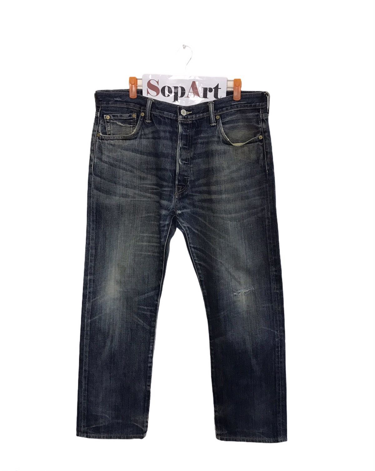 image of Distressed Denim x Levis Vintage Clothing Vintage Levi’S 501 Distressed Indigo Denim Jeans in Blue 