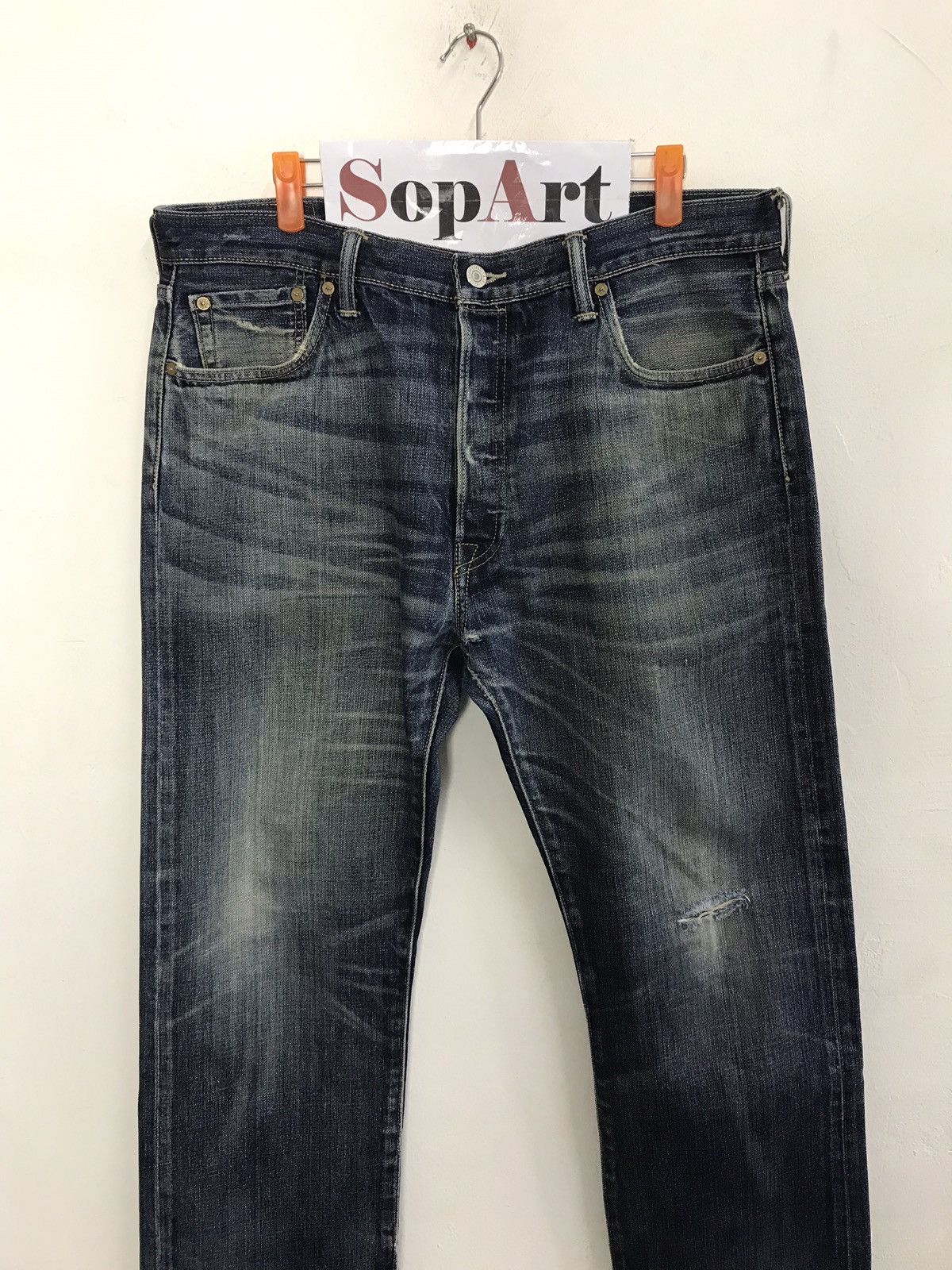 Levi's Vintage Clothing × Vintage Vintage Levi’s 501 Distressed Indigo Denim Jeans Size US 36 / EU 52 - 3 Thumbnail