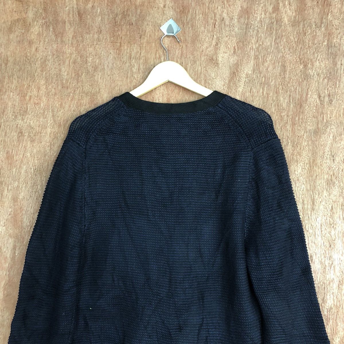 Homespun Knitwear ESprit Dark Blue Cardigan knitwear #c865 Size US L / EU 52-54 / 3 - 12 Thumbnail