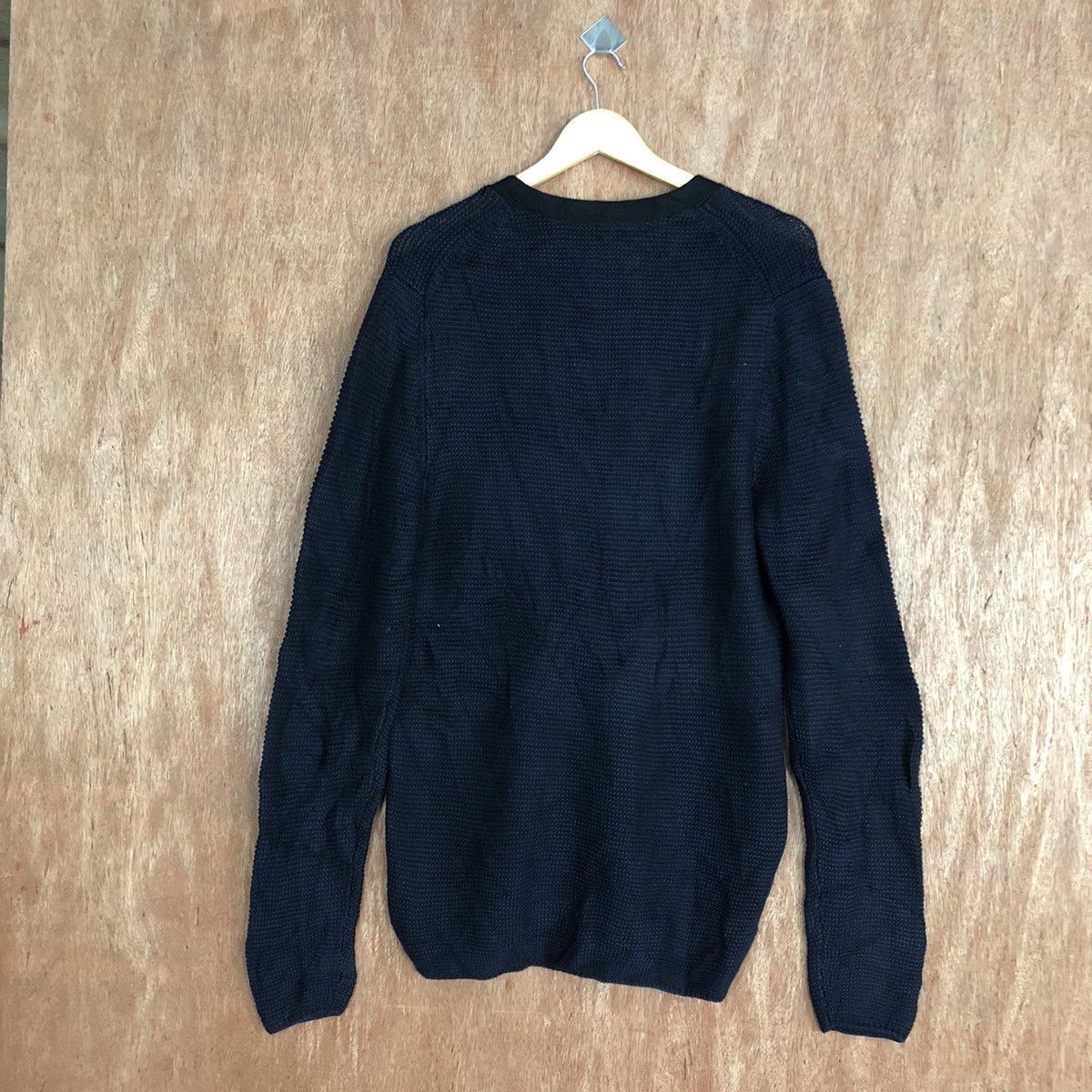 Homespun Knitwear ESprit Dark Blue Cardigan knitwear #c865 Size US L / EU 52-54 / 3 - 11 Thumbnail