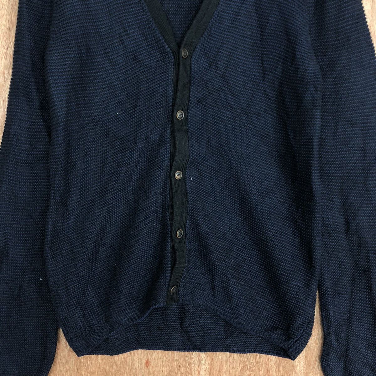 Homespun Knitwear ESprit Dark Blue Cardigan knitwear #c865 Size US L / EU 52-54 / 3 - 8 Thumbnail