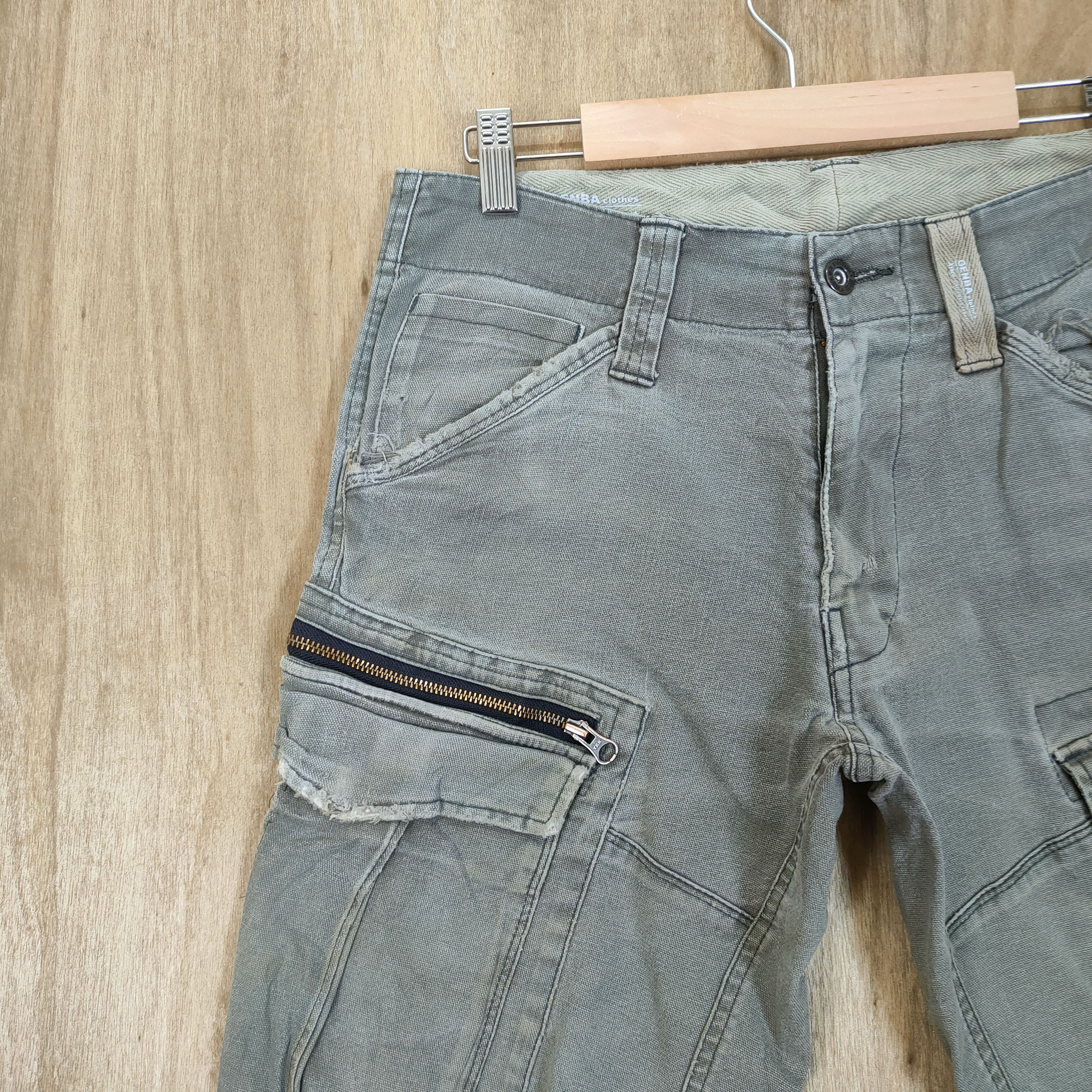 Japanese Brand VINTAGE GENBA FADED DISTRESSED CARGO PANTS Size US 30 / EU 46 - 6 Thumbnail