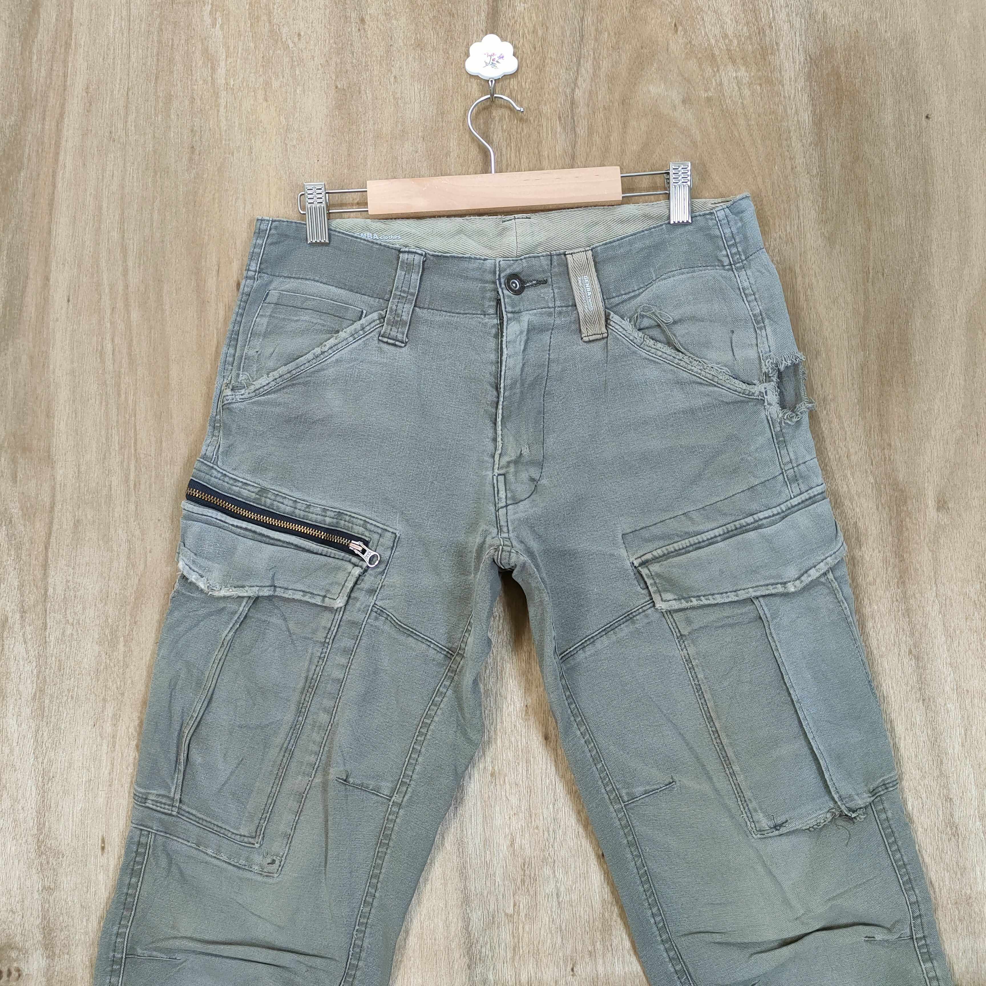 Japanese Brand VINTAGE GENBA FADED DISTRESSED CARGO PANTS Size US 30 / EU 46 - 3 Thumbnail