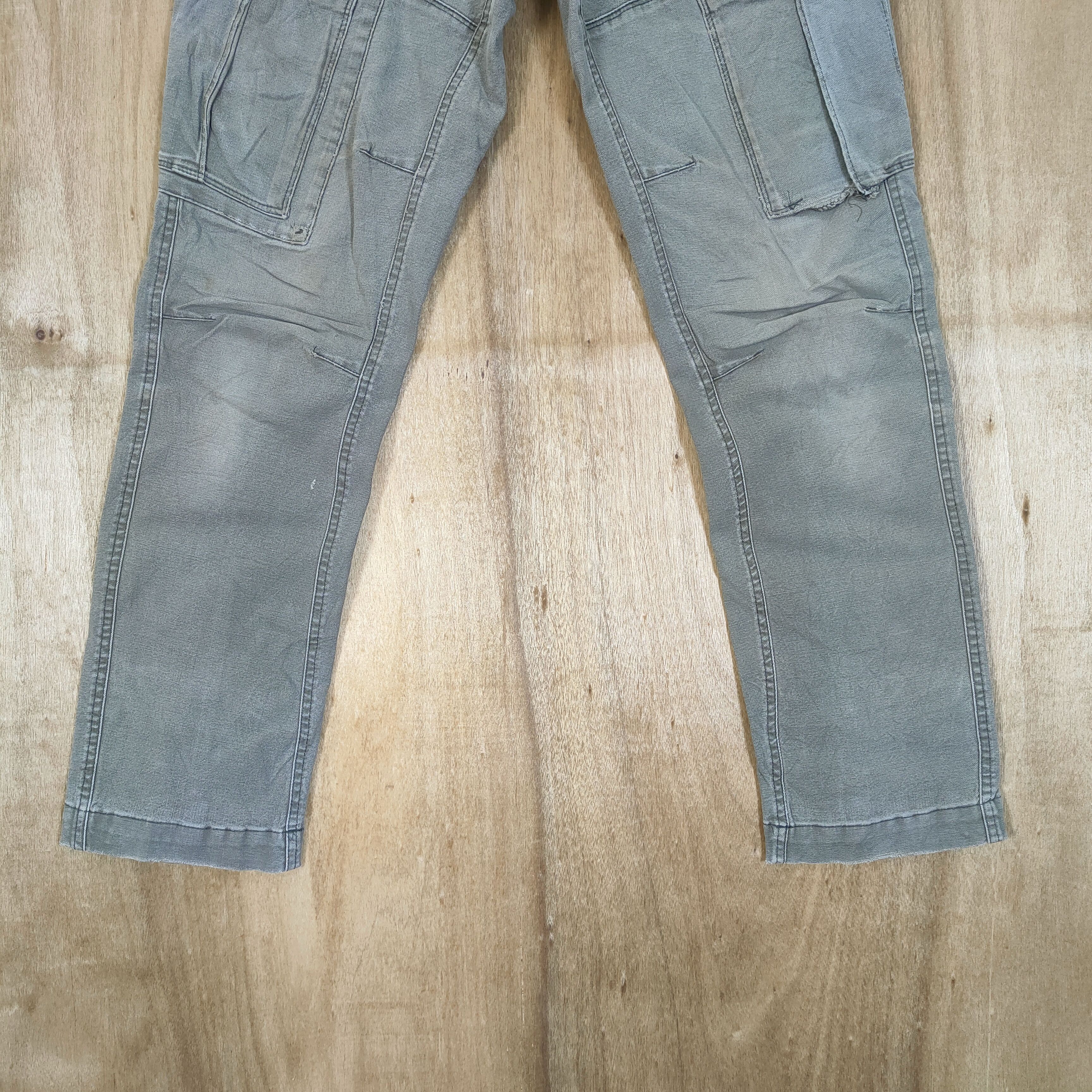 Japanese Brand VINTAGE GENBA FADED DISTRESSED CARGO PANTS Size US 30 / EU 46 - 4 Thumbnail