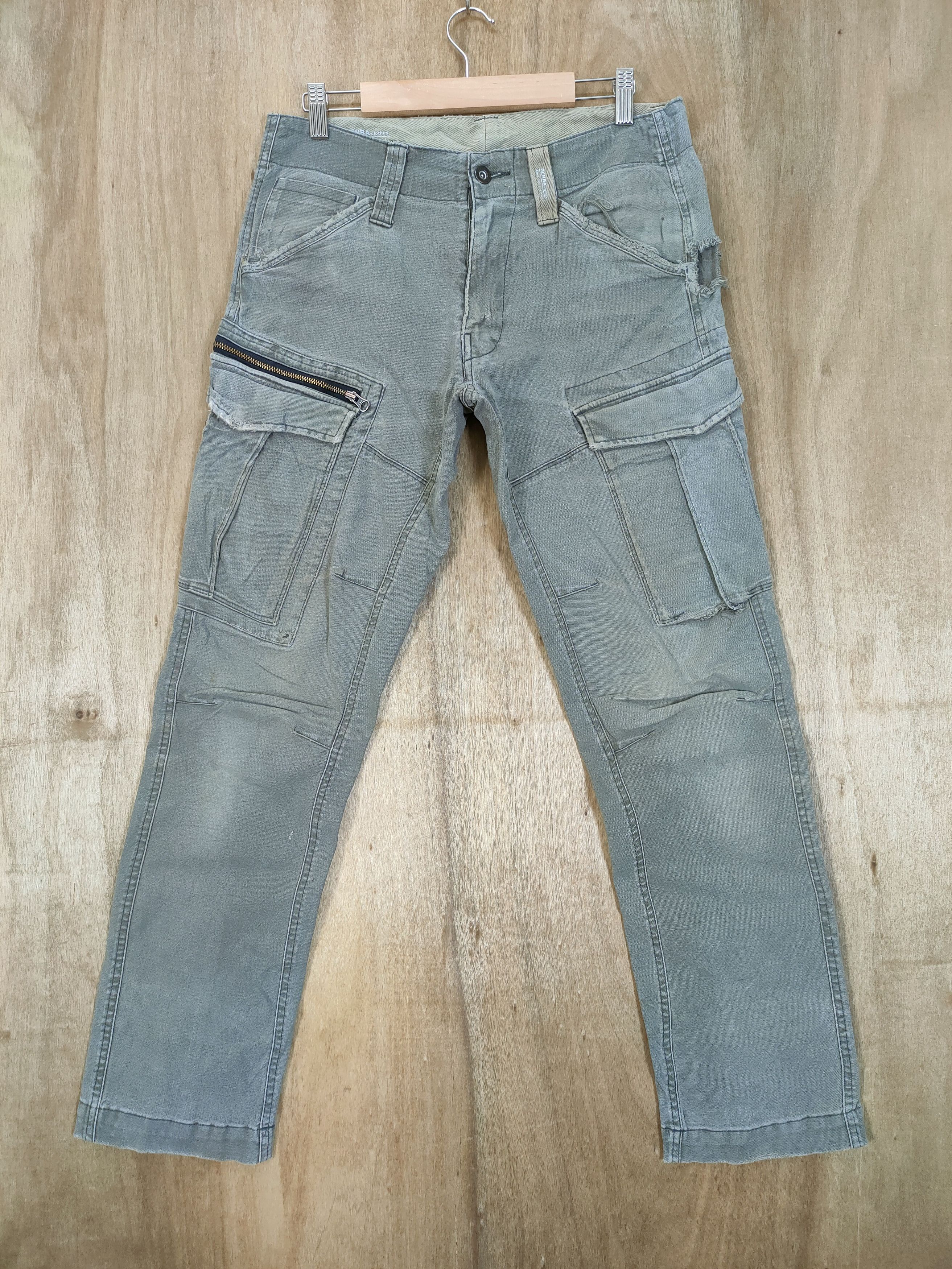 Japanese Brand VINTAGE GENBA FADED DISTRESSED CARGO PANTS Size US 30 / EU 46 - 1 Thumbnail