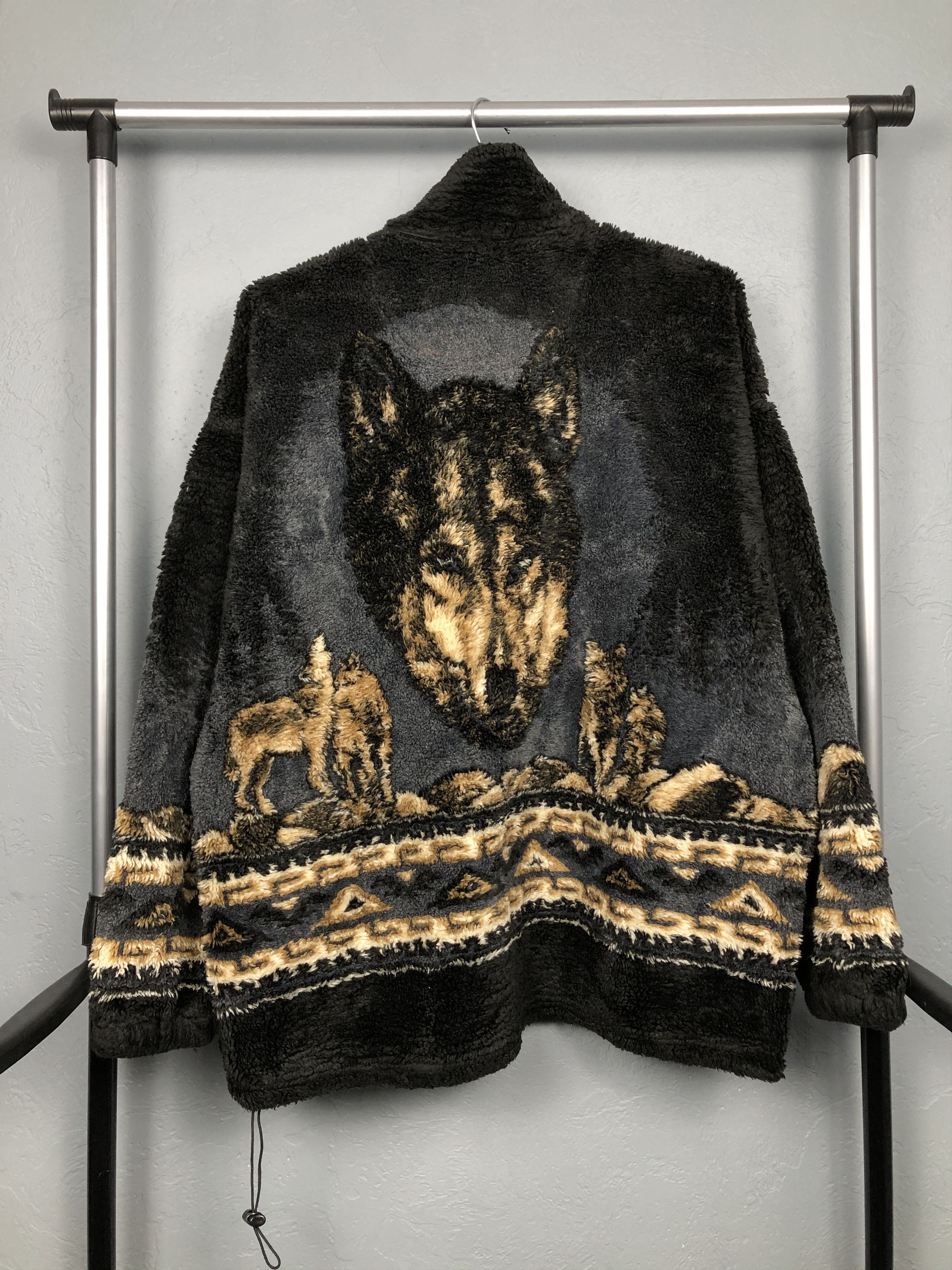 Vintage Vintage Animal WOLF Fleece Jacket Size US XL / EU 56 / 4 - 5 Thumbnail