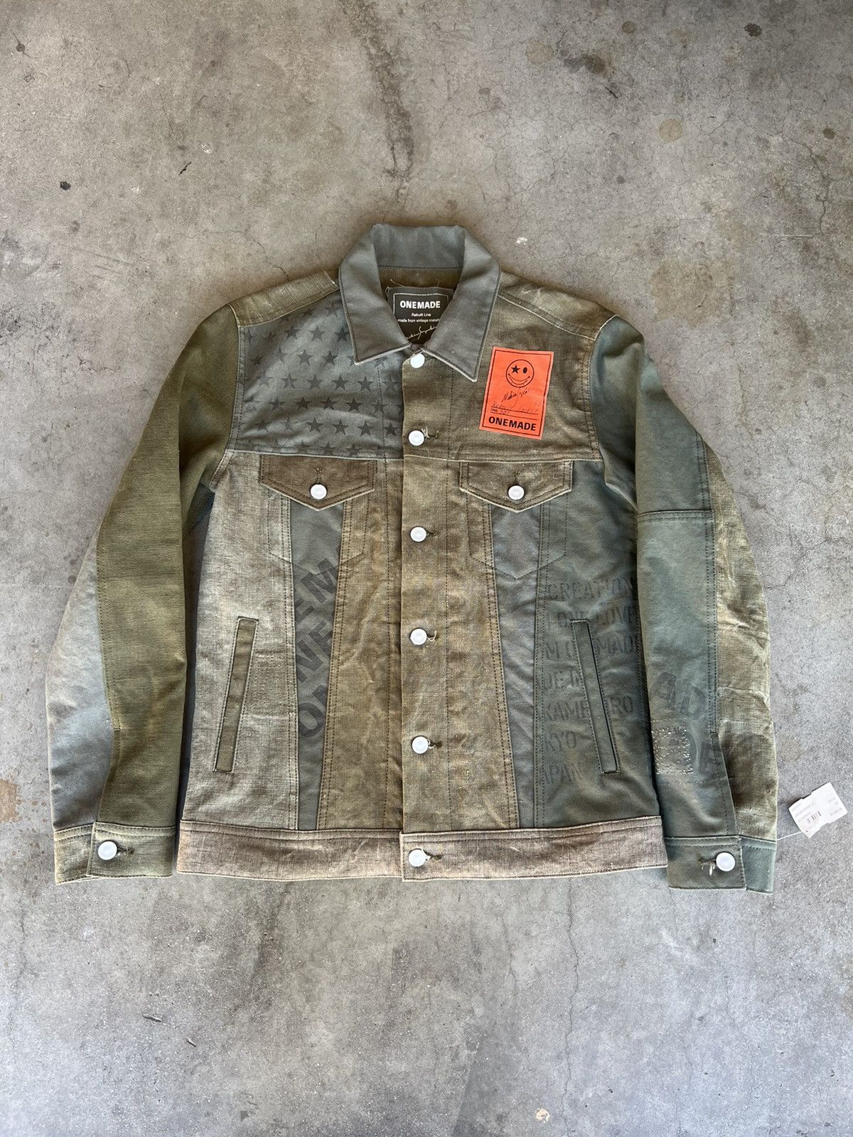 image of Designer Ds Onemade Vintage Rebuilt 501 Military Jacket in Green, Men's (Size Small)