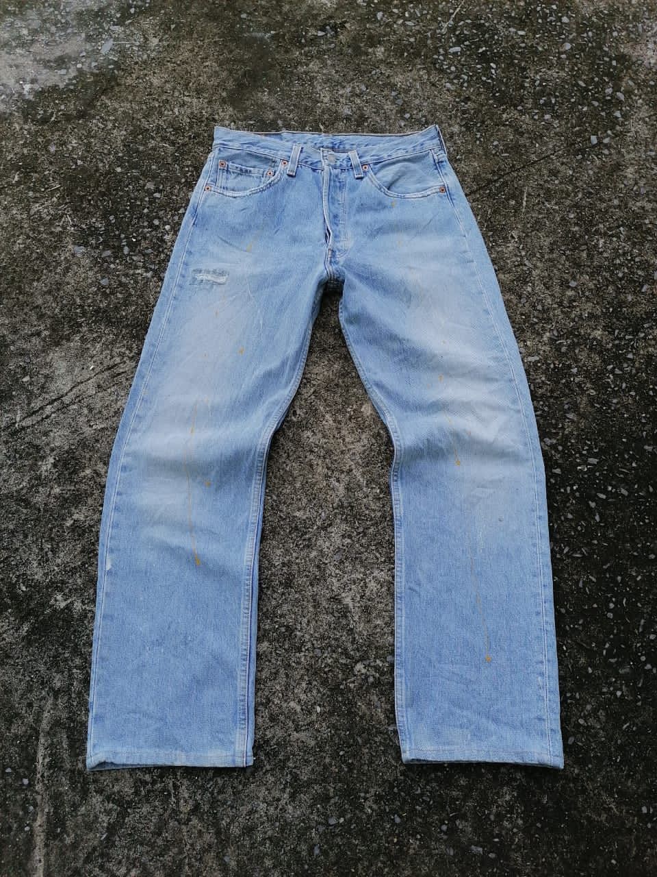 Levi's × Levi's Vintage Clothing Levi's Strauss 501 Fly Button Paint Distressed Denim Jeans Size US 31 - 1 Thumbnail