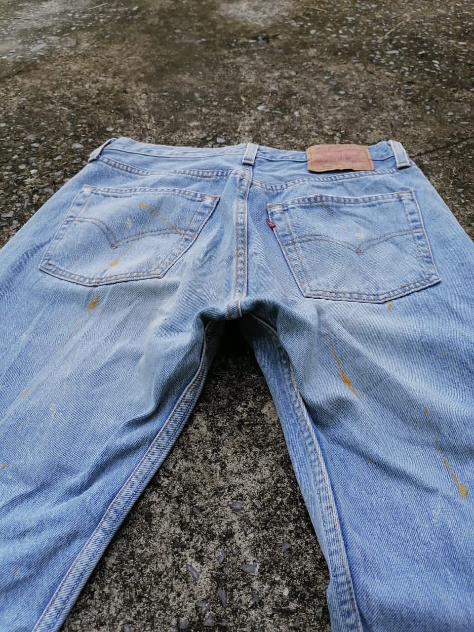 Levi's × Levi's Vintage Clothing Levi's Strauss 501 Fly Button Paint Distressed Denim Jeans Size US 31 - 8 Thumbnail